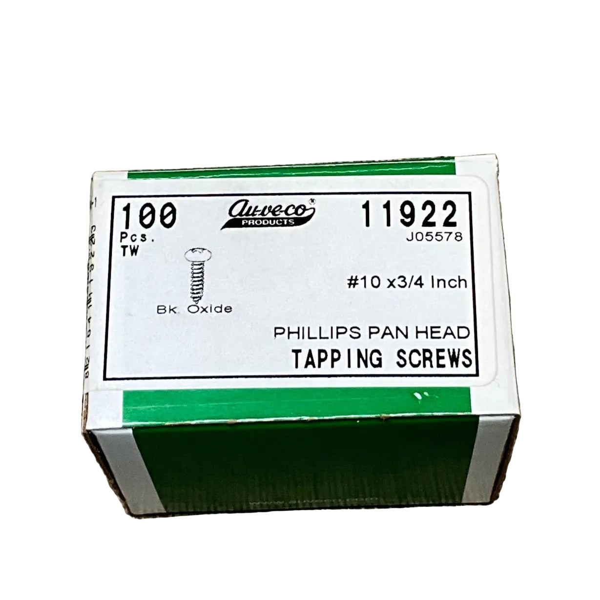 AUVECO 11922 PHILLIPS PAN HEAD TAPPING SCREWS. 100 PCS