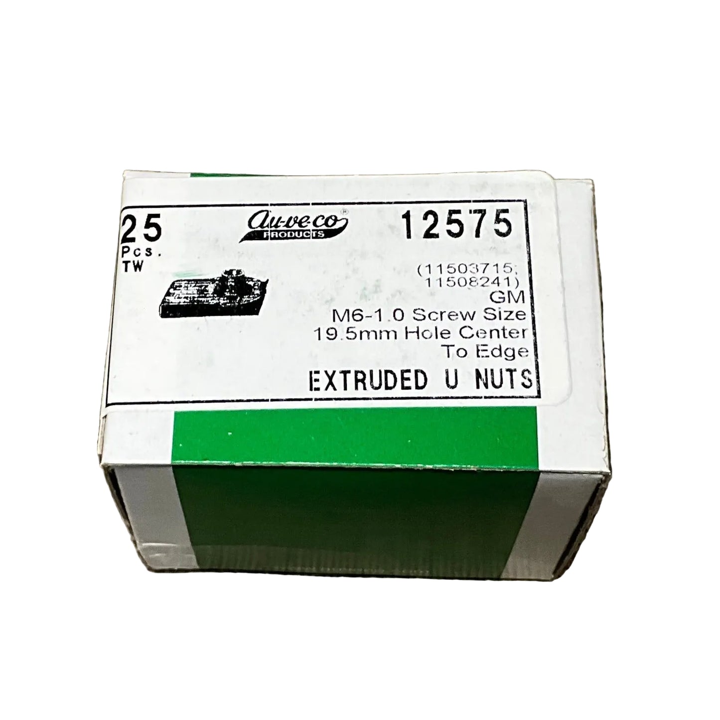 Auveco 12575 Extruded U-Nut M6-1.0 Screw Size Phosphate for GM (Qty:25)