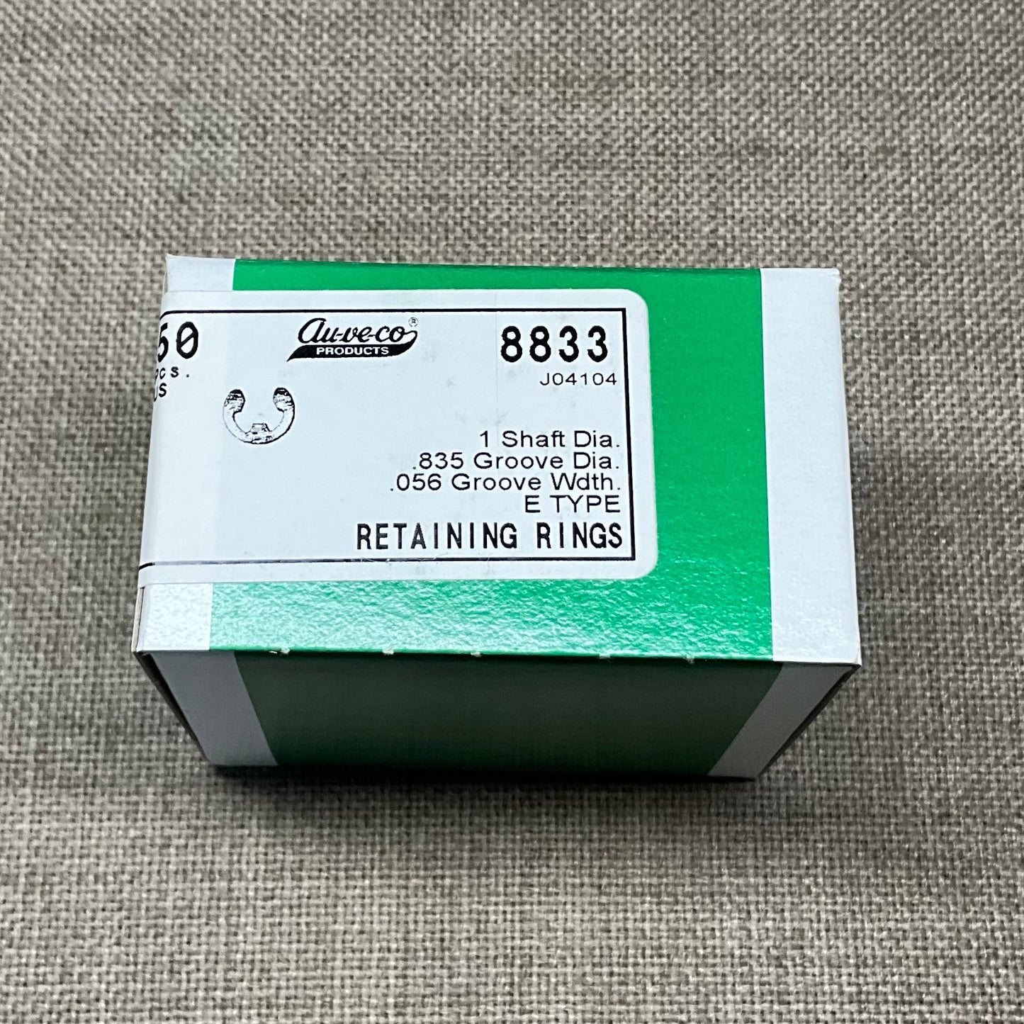 50 Aveco 8833 E-Type Retaining Rings Clips - 1" Shaft, 0.835" x 0.056" Groove