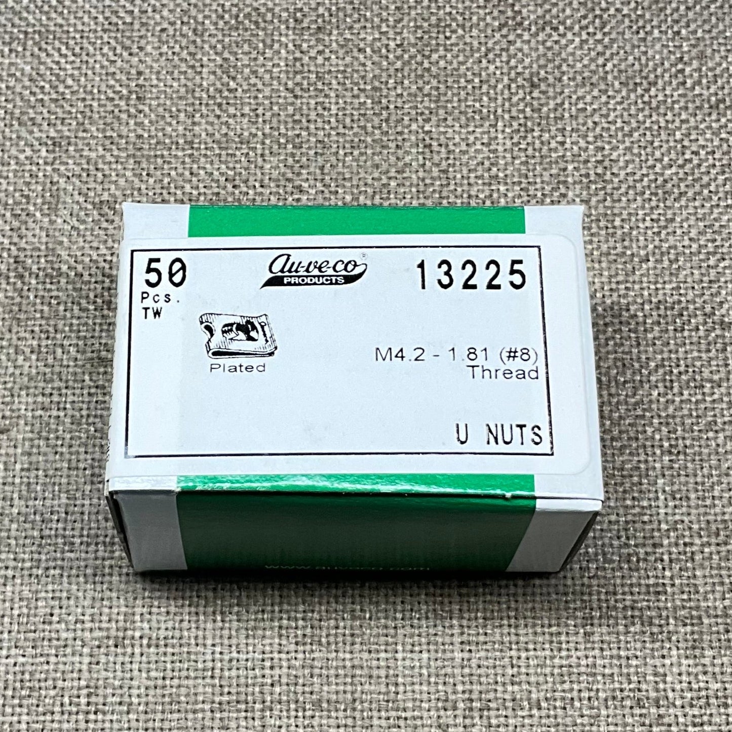 AUVECO 13225 U Nut M4.2 - 1.81 (#8 ) Screw Thread Size 50 Pcs.