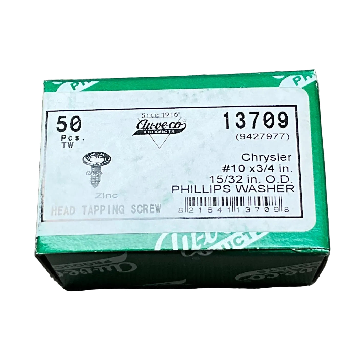Auveco 13709 Phillips Flat Washer Head Tapping Screw Chrysler 9427977 Qty:50