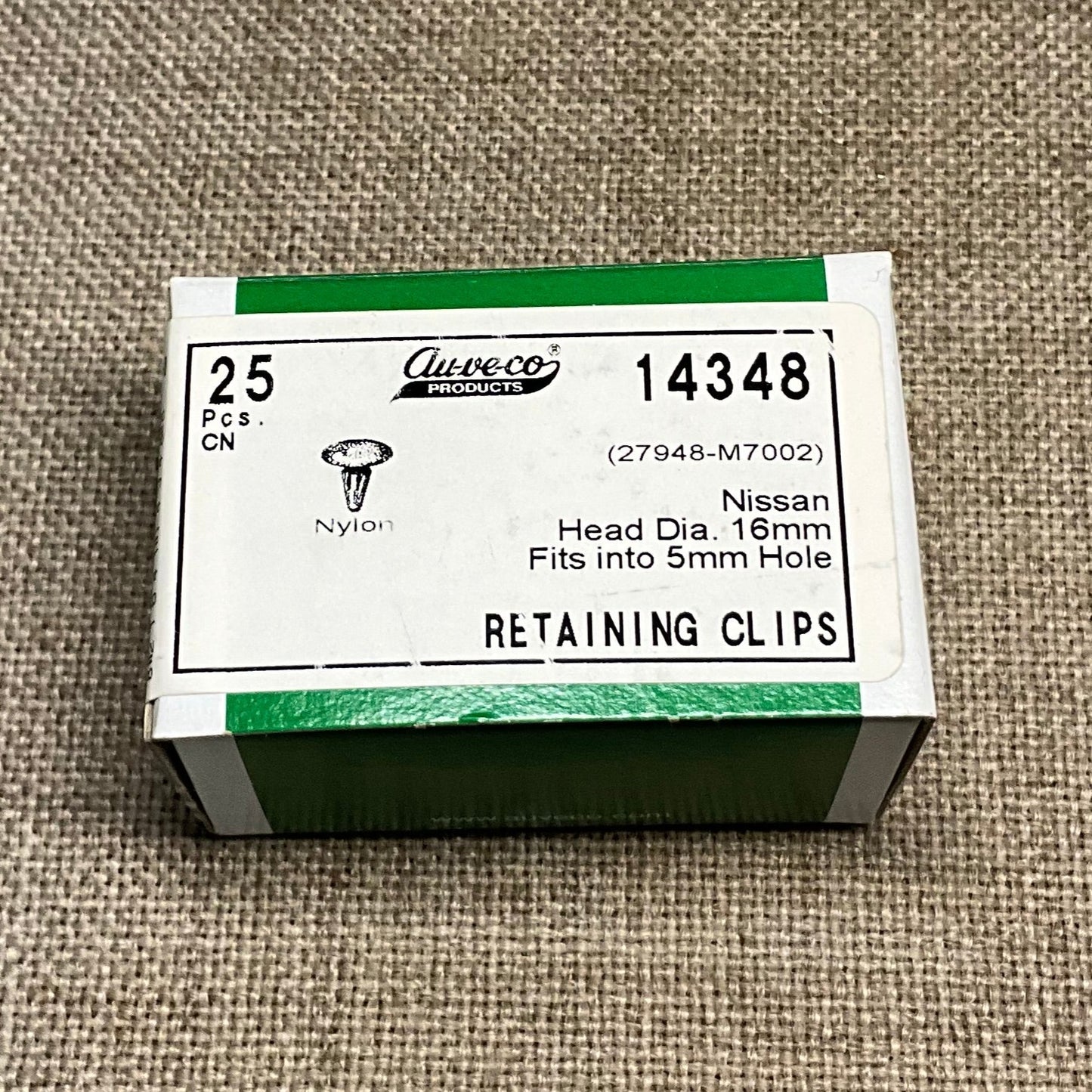 AUVECO 14348 RETAINING CLIP 16MM HD DIA.25 Pcs.