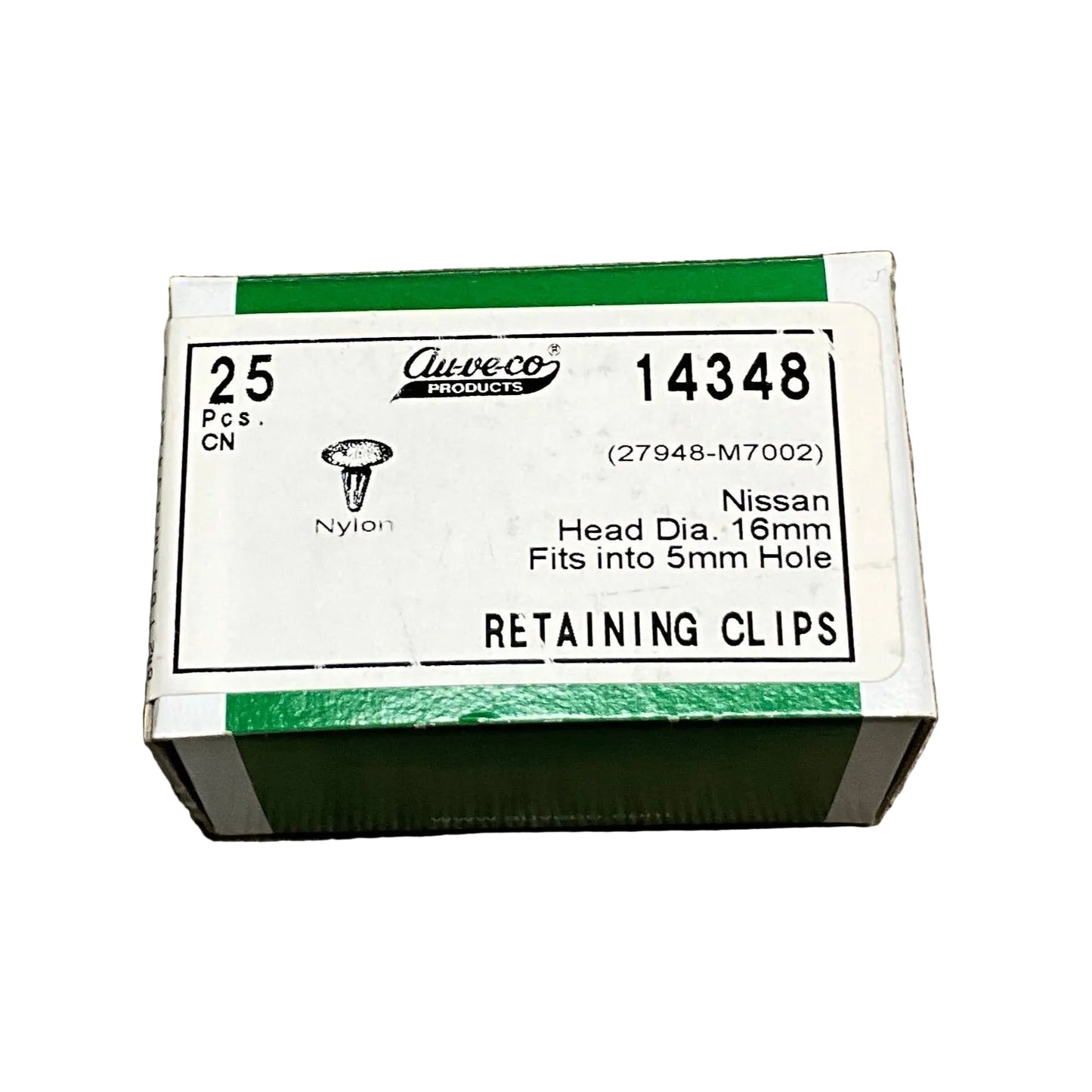 AUVECO 14348 RETAINING CLIP 16MM HD DIA.25 Pcs.