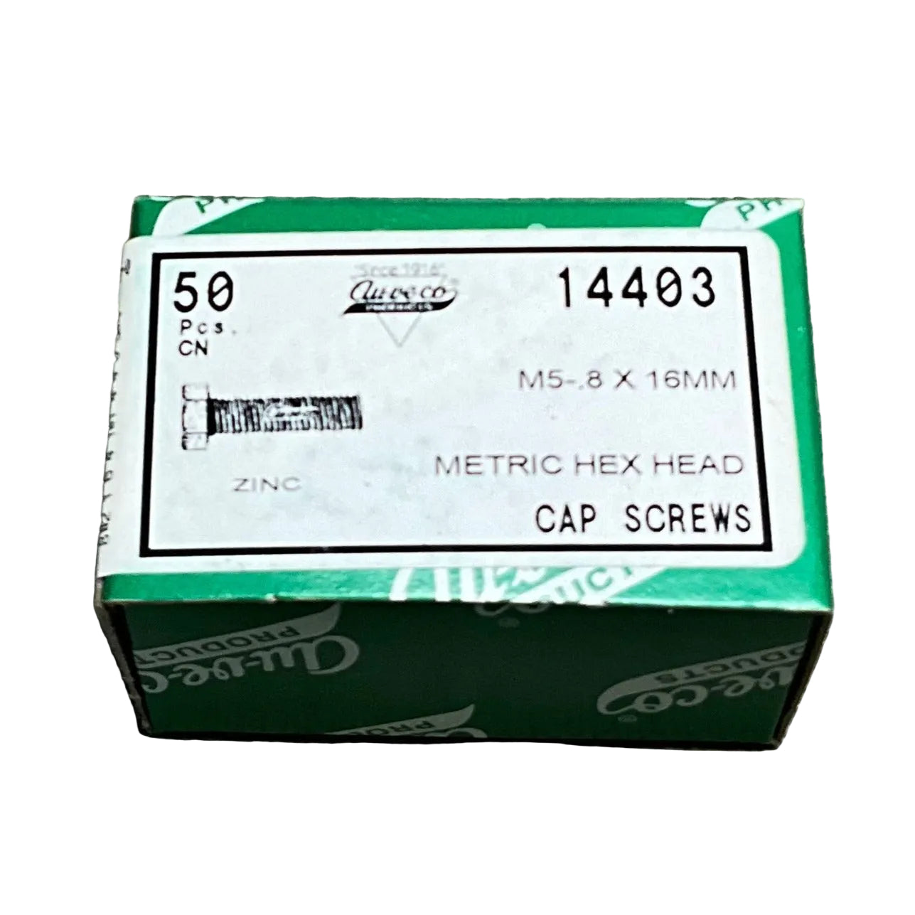 Auveco 14403 50 Qty-8.8 Metric Hex Head Bolt 5mm-.8x16mm(14403)