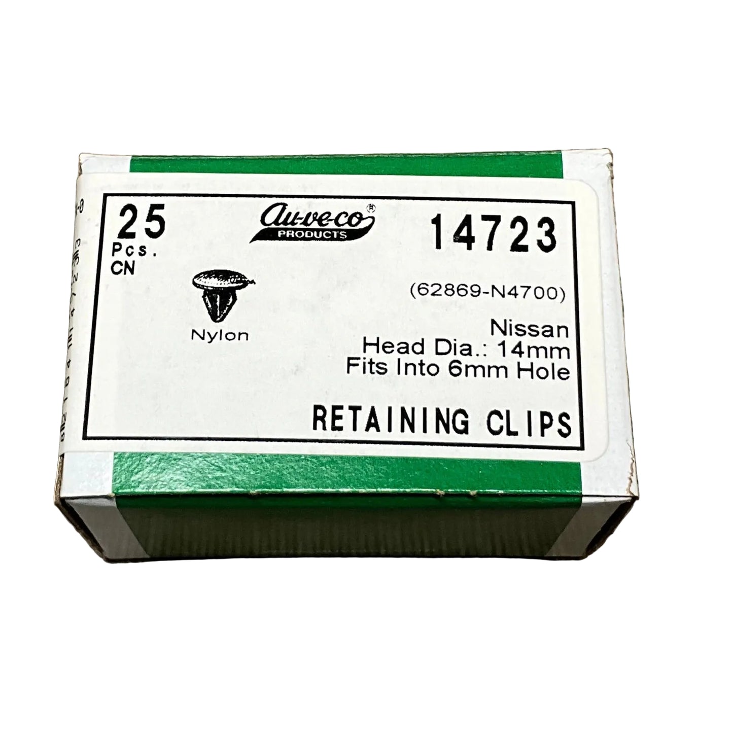 Auveco 14723 Retaining Clips Nissan 62869-N4700 25 Pcs.