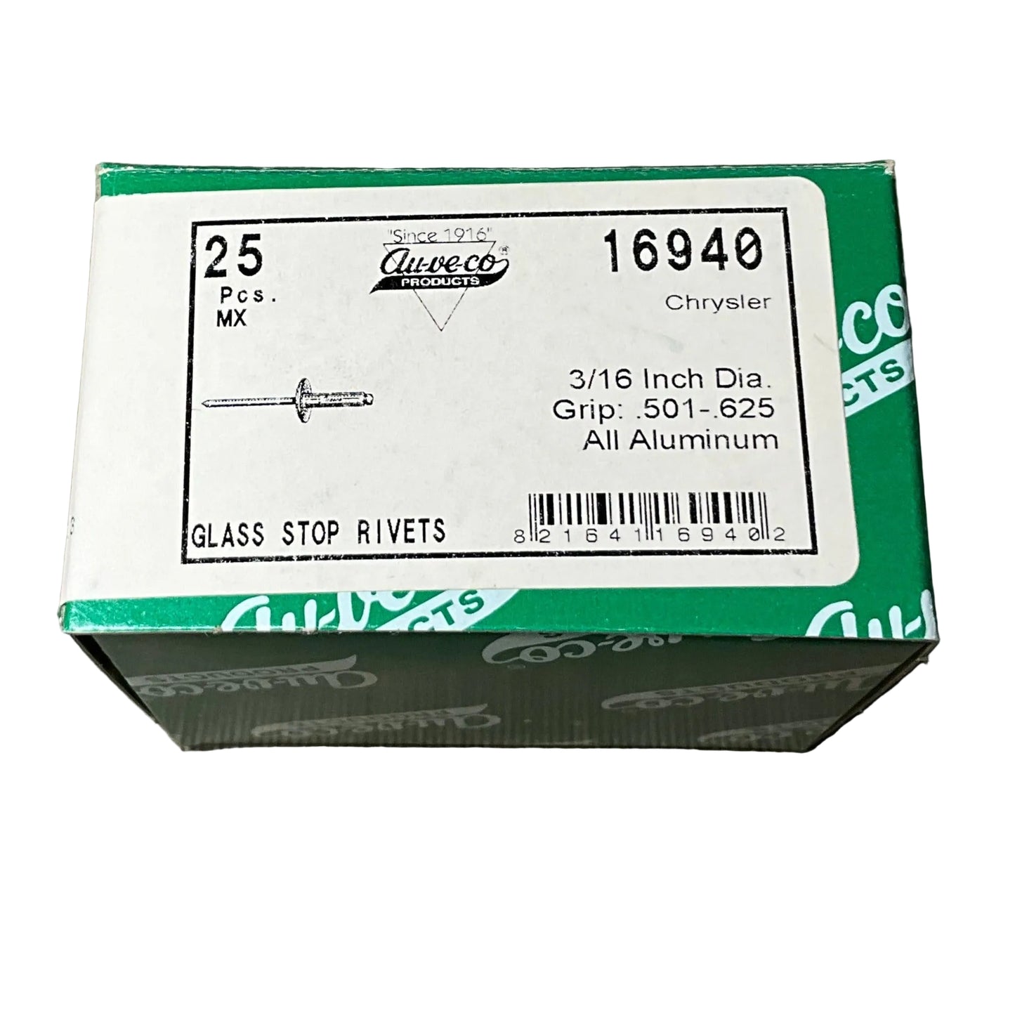 Auveco 16940 1Specialty Rivet 3/16" Diameter 1/2"-5/8" Grip - All Aluminum