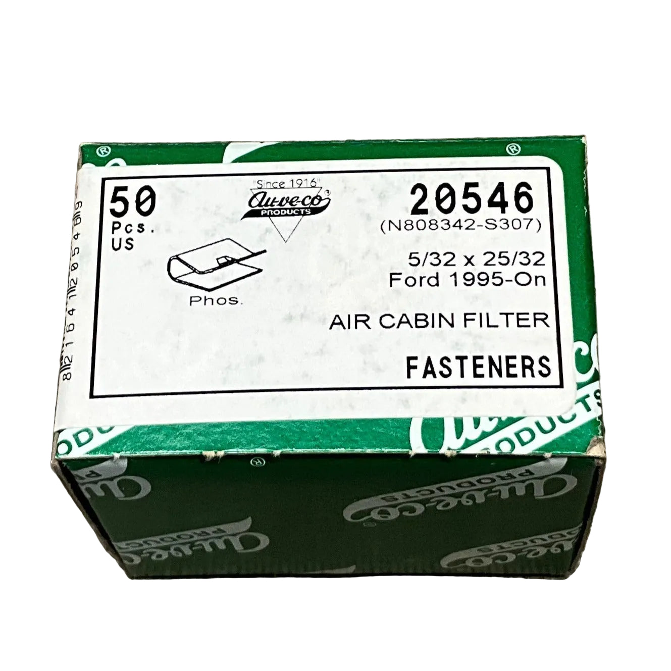 Auveco 20546 Forrd Air Cabin Filter Fastener 5/8" X 25/32"