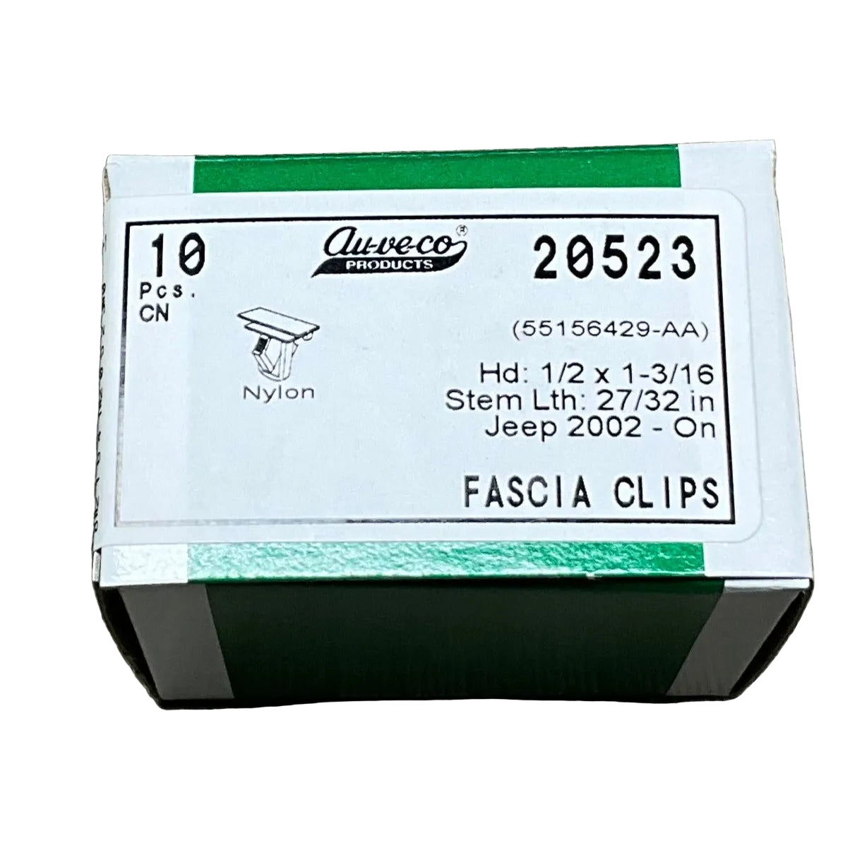 Auveco 20523 Bumper Fascia Retainer 27/32" Stem Length • Package Quantity - 10