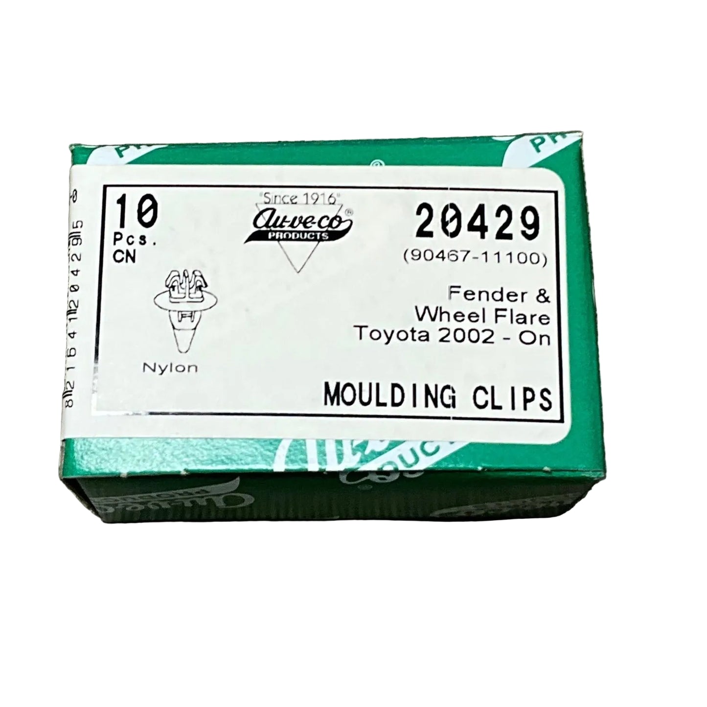Auveco 20429 Fender Wheel Flare Moulding Clip For Toyata 90467-11100 10 Pcs.