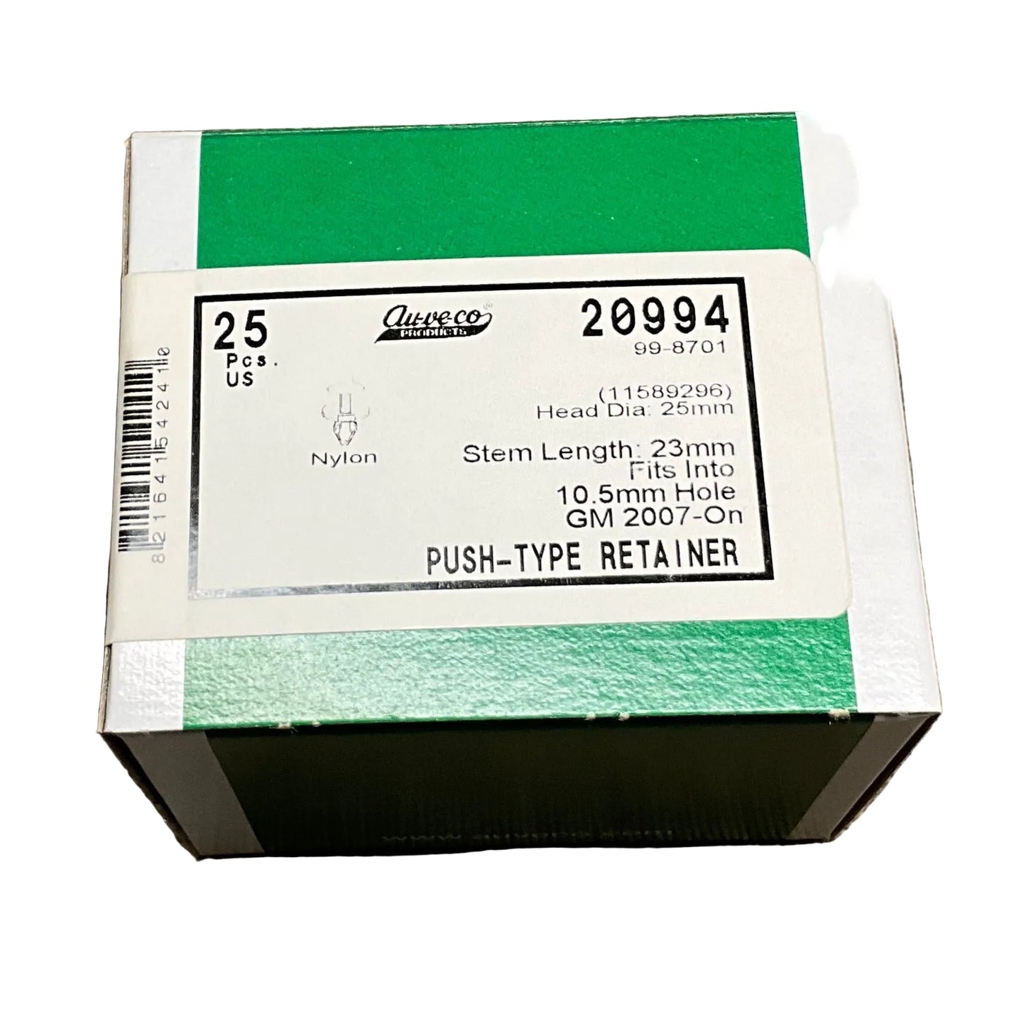 Auveco 20994 GM Push Type Retainer 25 pcs.