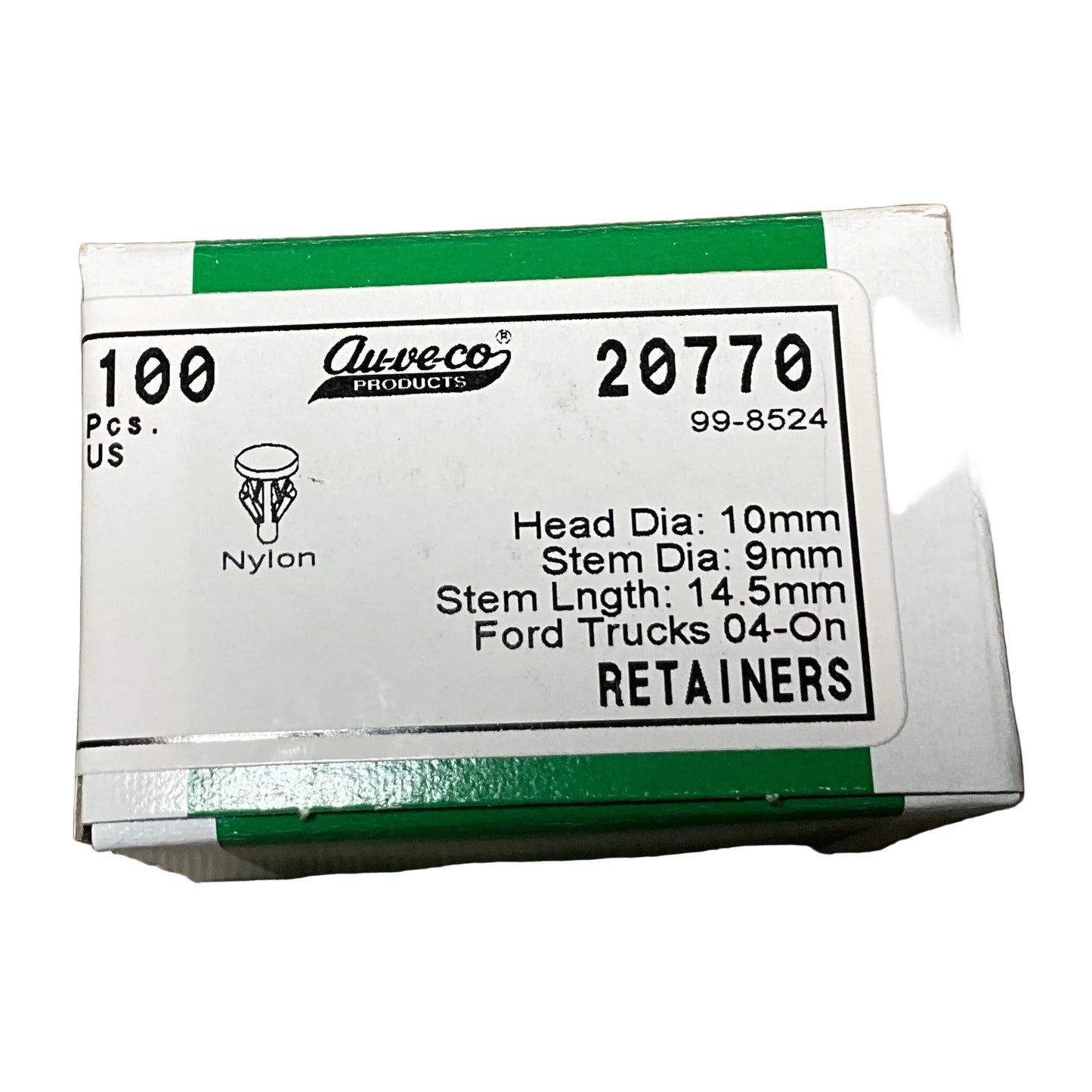 Auveco 20770 Weatherstrip Retainers For Forrd Trucks 04-On Box of 100