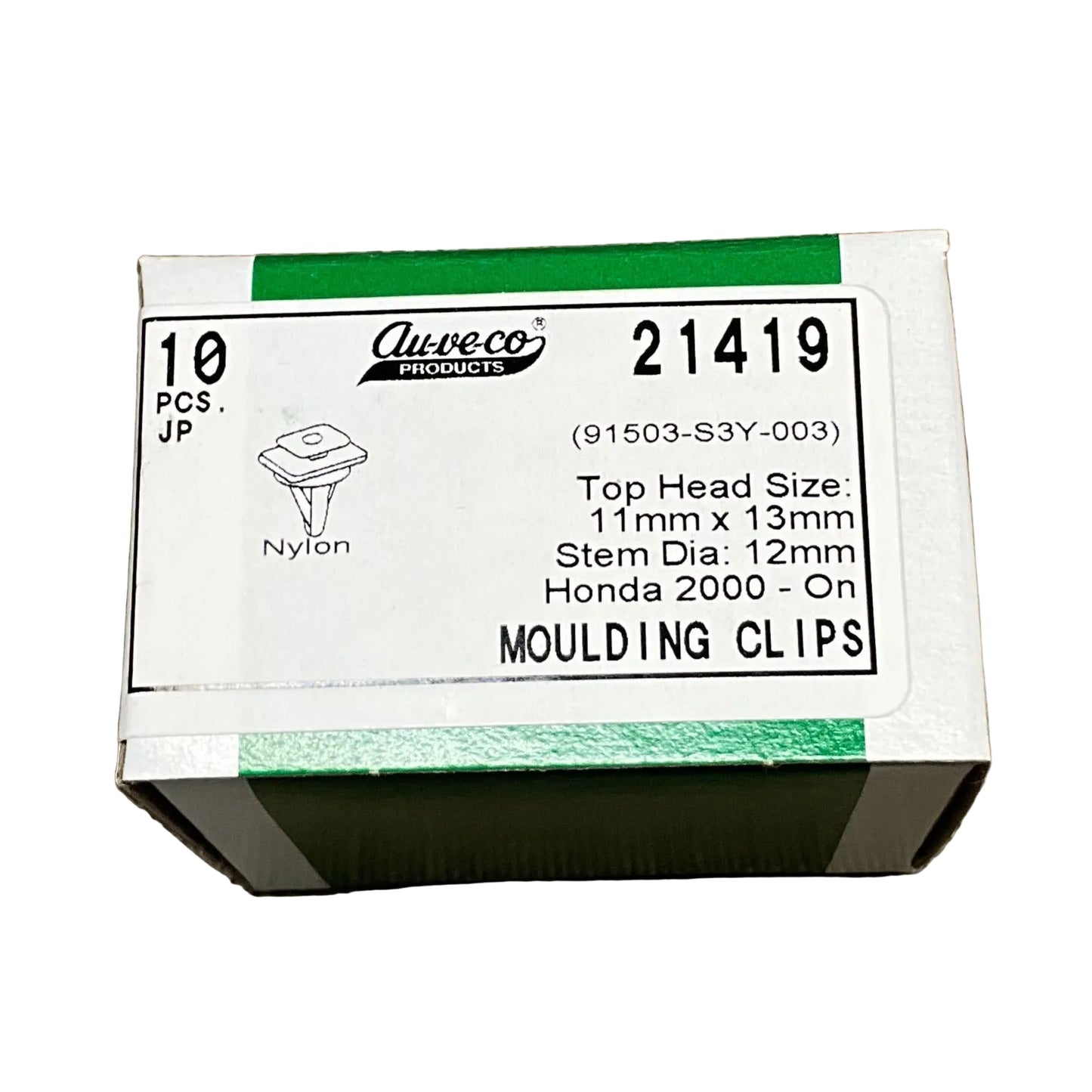 AUVECO 21419 HONDA MOULDING CLIP WITH SEALER 10 Pcs.