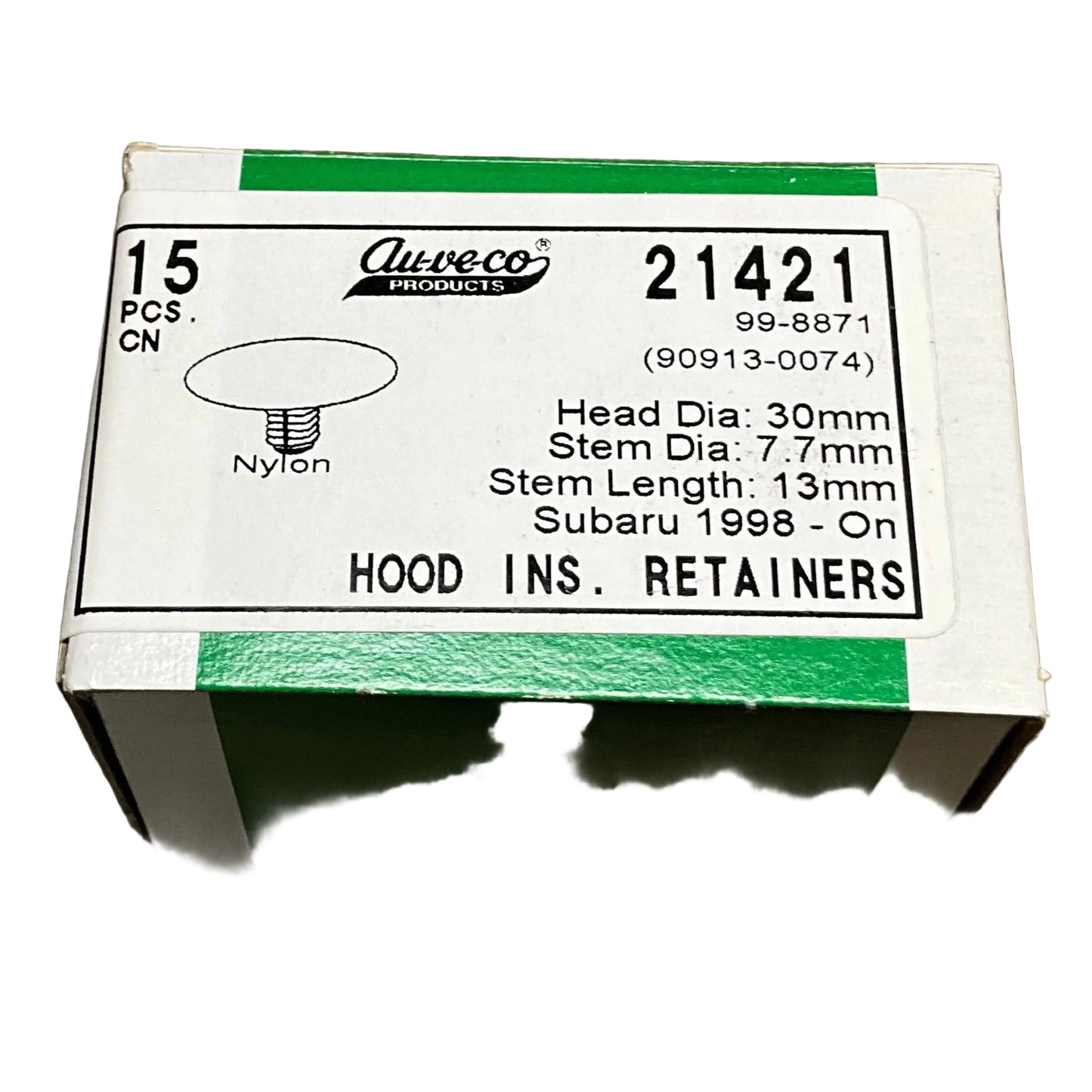 Auveco 21421 Hood Ins. Retainers Subaru 1998-On 15 pcs