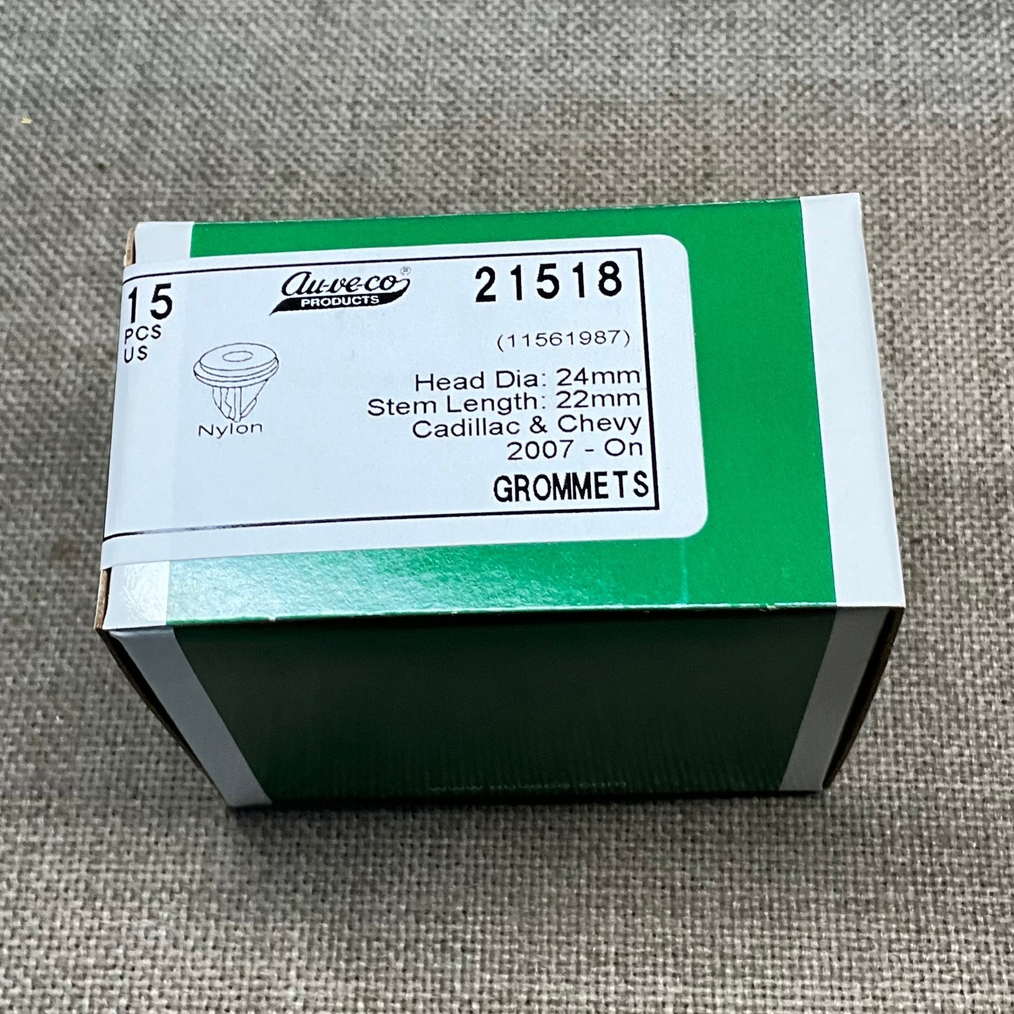 Auveco 21518 Tail Light Grommet with Sealer, GM Part Number 11561987, Qty 15