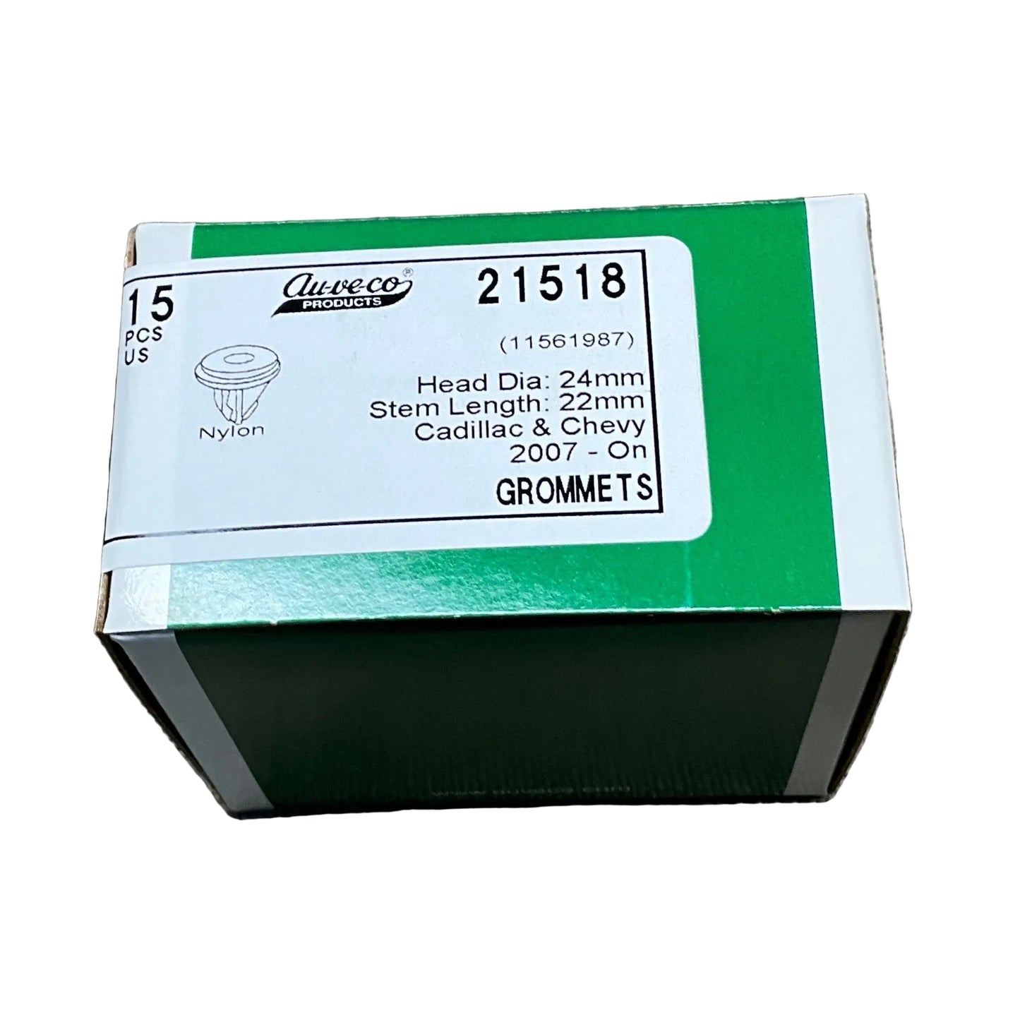 Auveco 21518 Tail Light Grommet with Sealer, GM Part Number 11561987, Qty 15