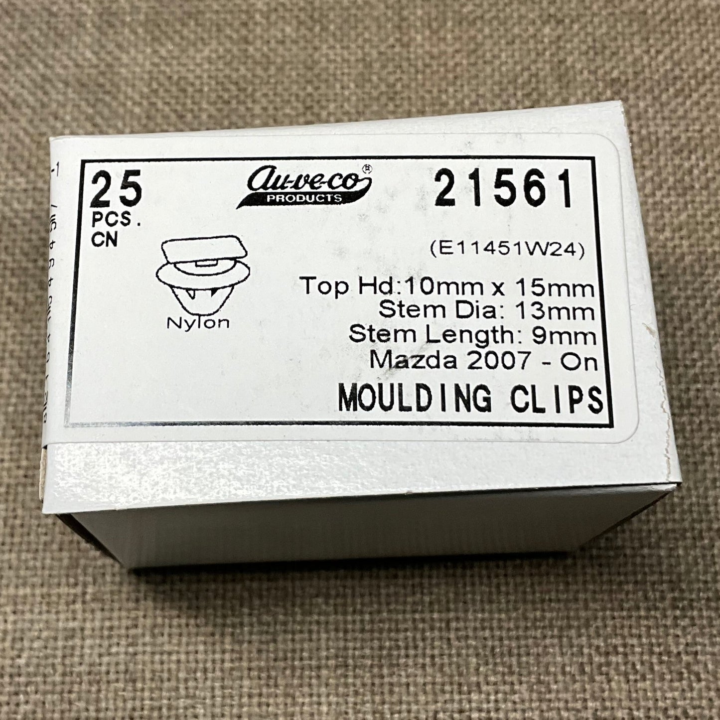 AUVECO 21561 MAZDA CX-7 2007-ON MOULDING CLIP 25 Pcs.