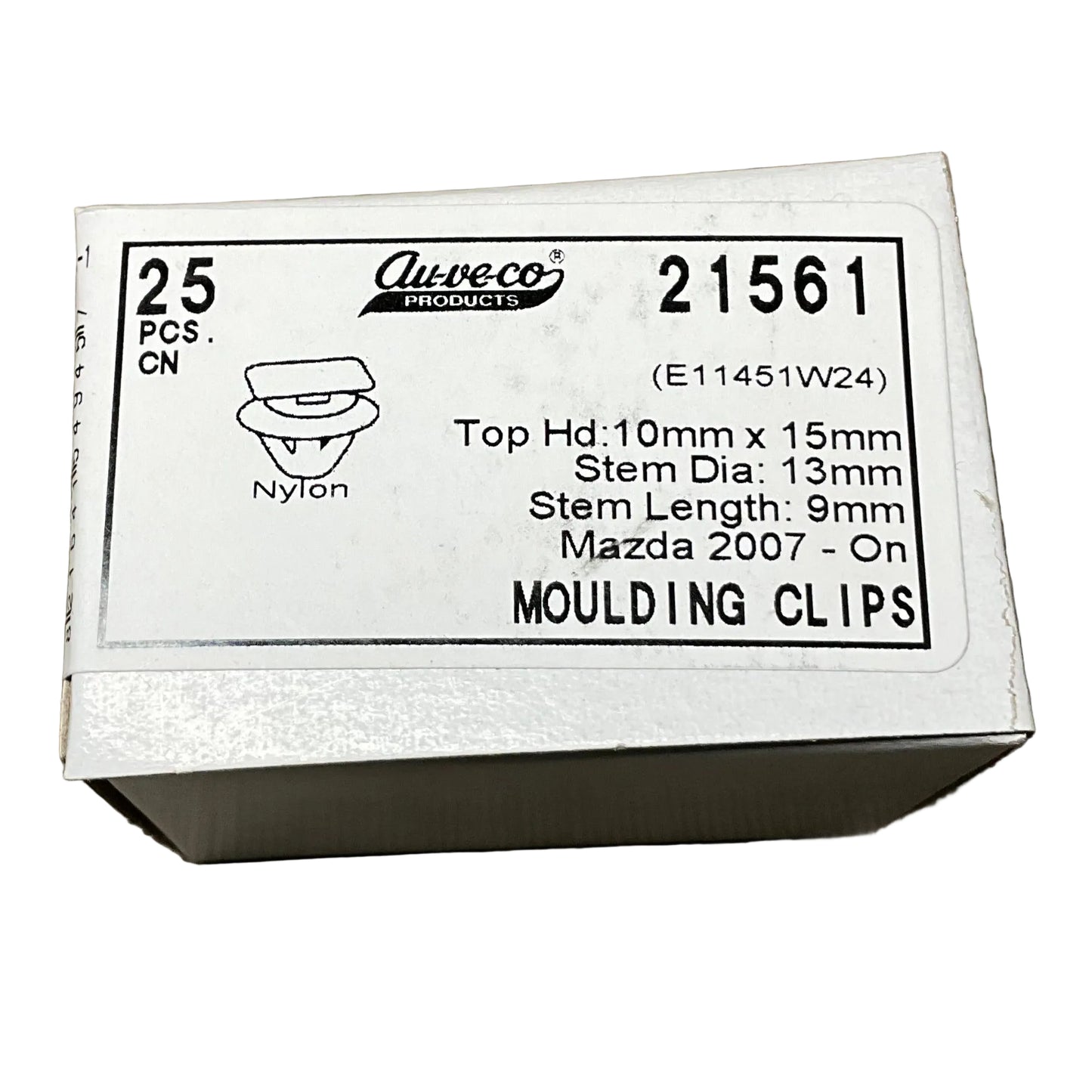 AUVECO 21561 MAZDA CX-7 2007-ON MOULDING CLIP 25 Pcs.