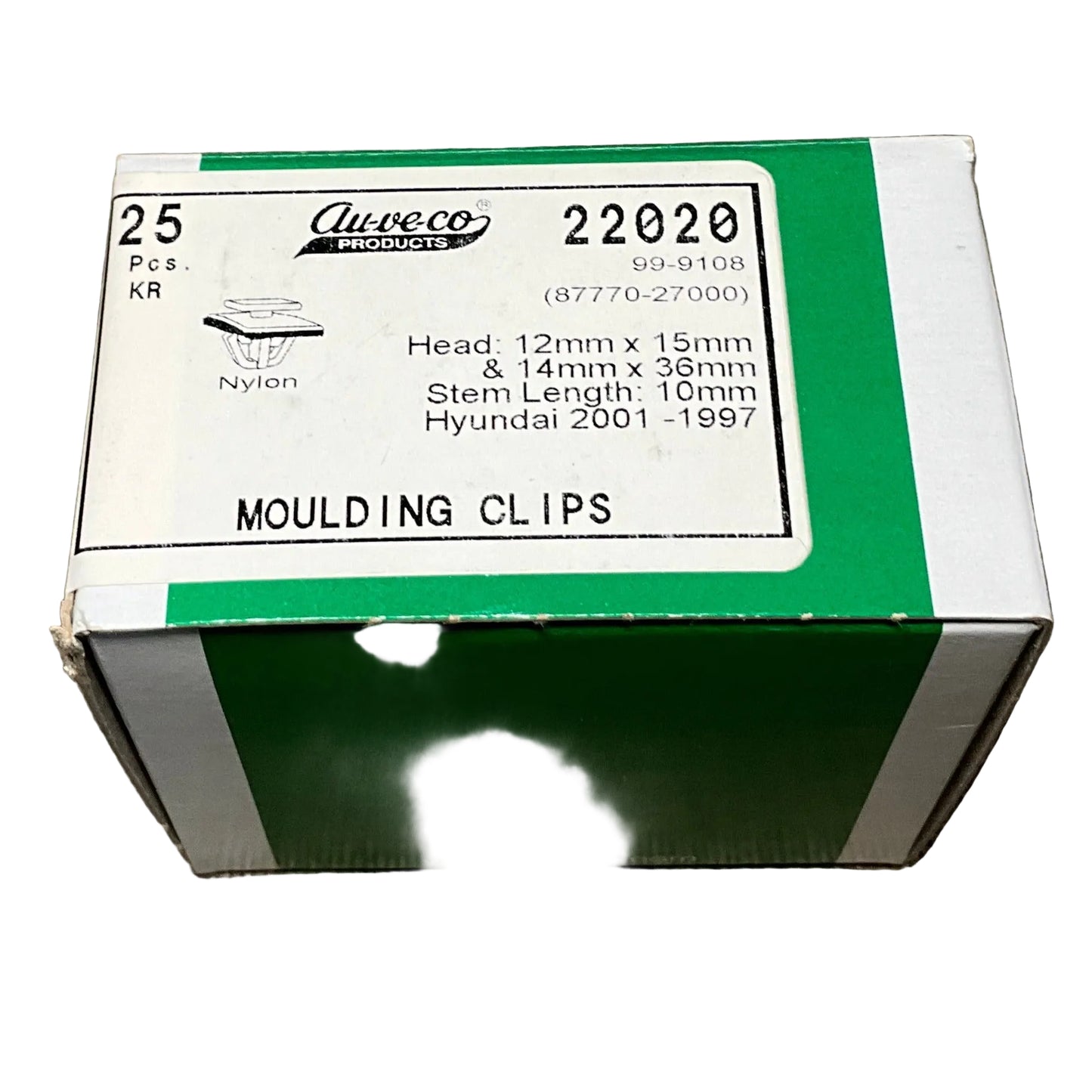 Auveco 22020 Hyundai Molding Clip With Sealer, Quantity - 25