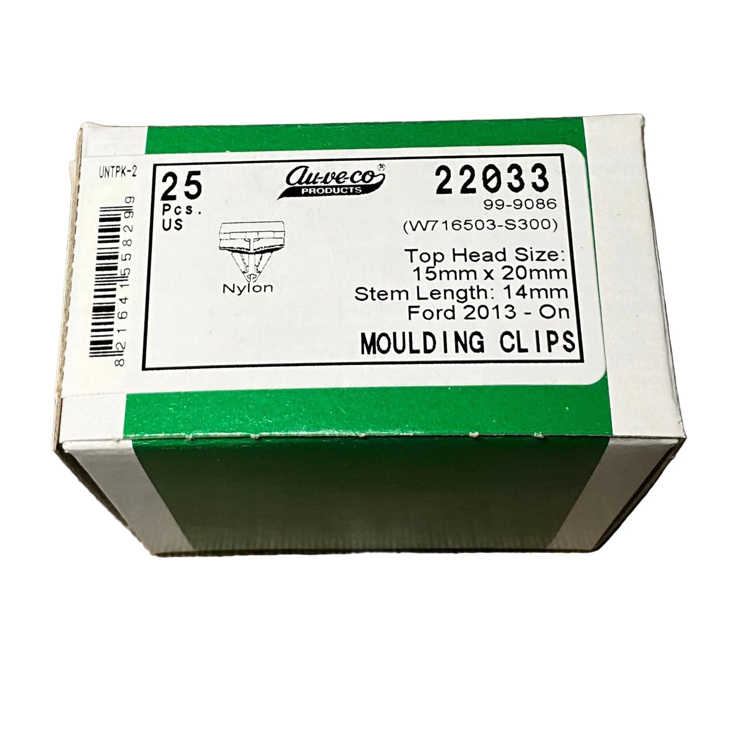 AUVECO 22033 Moulding Clip Ford 2013 - On, Qty 25