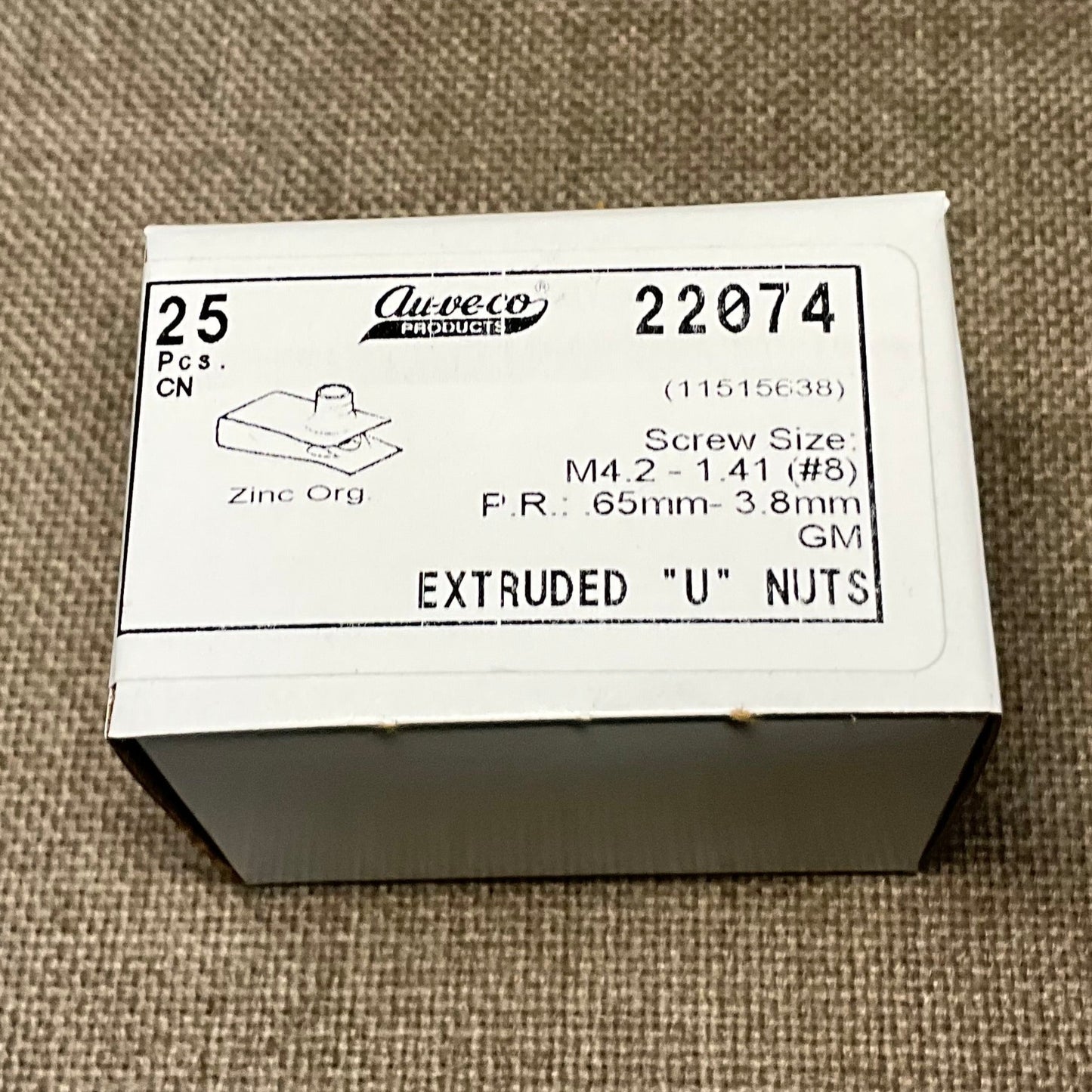 Auveco 22074 25pcs GM EXTRUDED U TYPE NUT