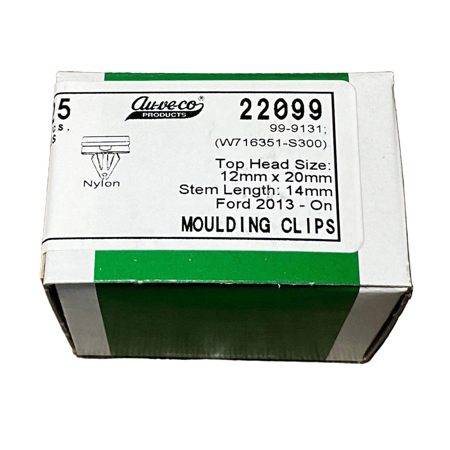 AUVECO 22099 Moulding Clip Ford 2013 - On, Qty 25