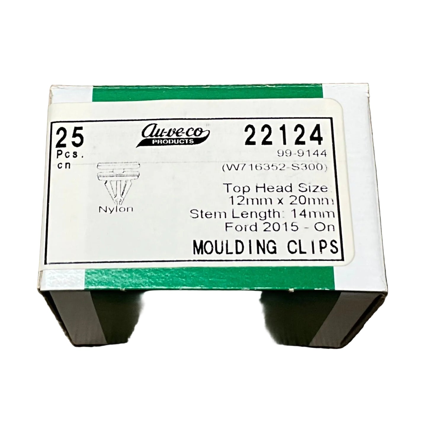 Auveco 22124 Moulding Clip With Sealer, for Ford W716352-S300 (Qty: 25)