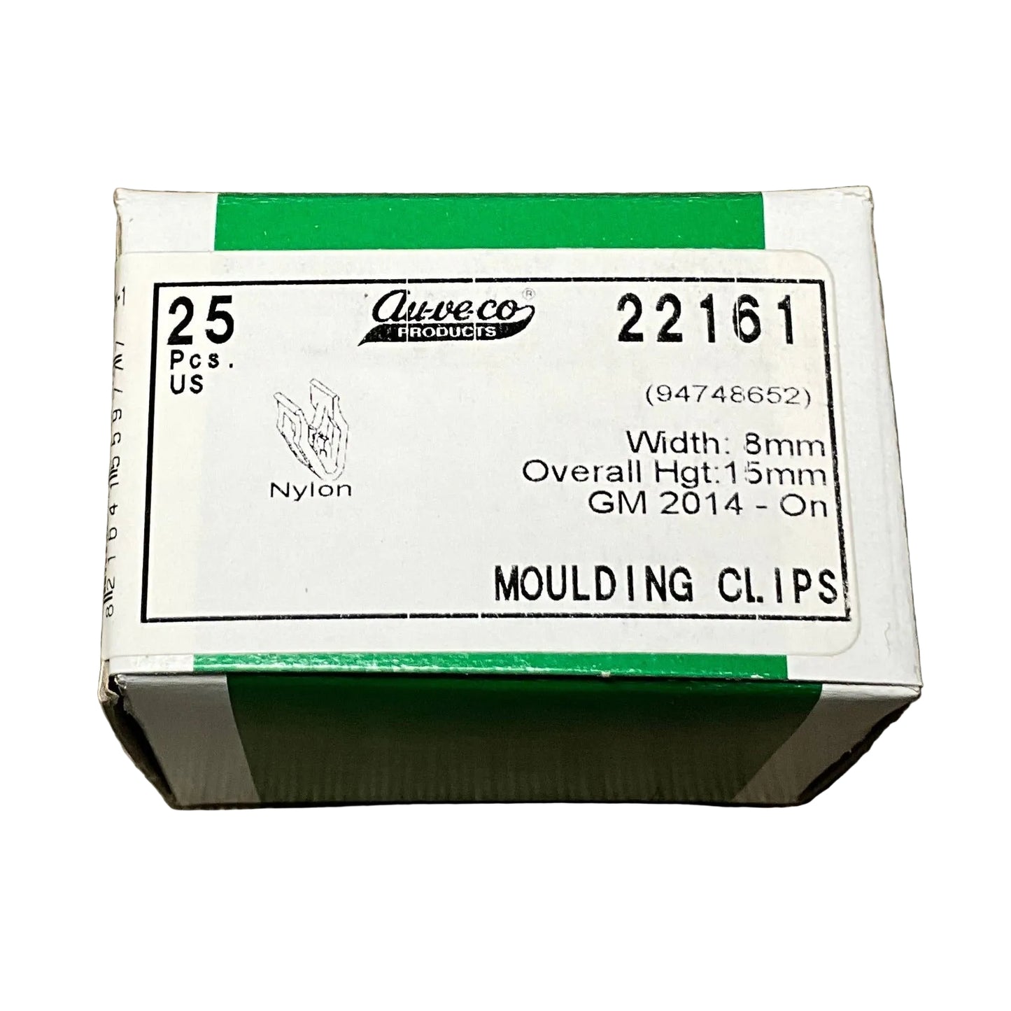 Auveco 22161 Moulding Clips Fits GM 94748652 - Box of 25
