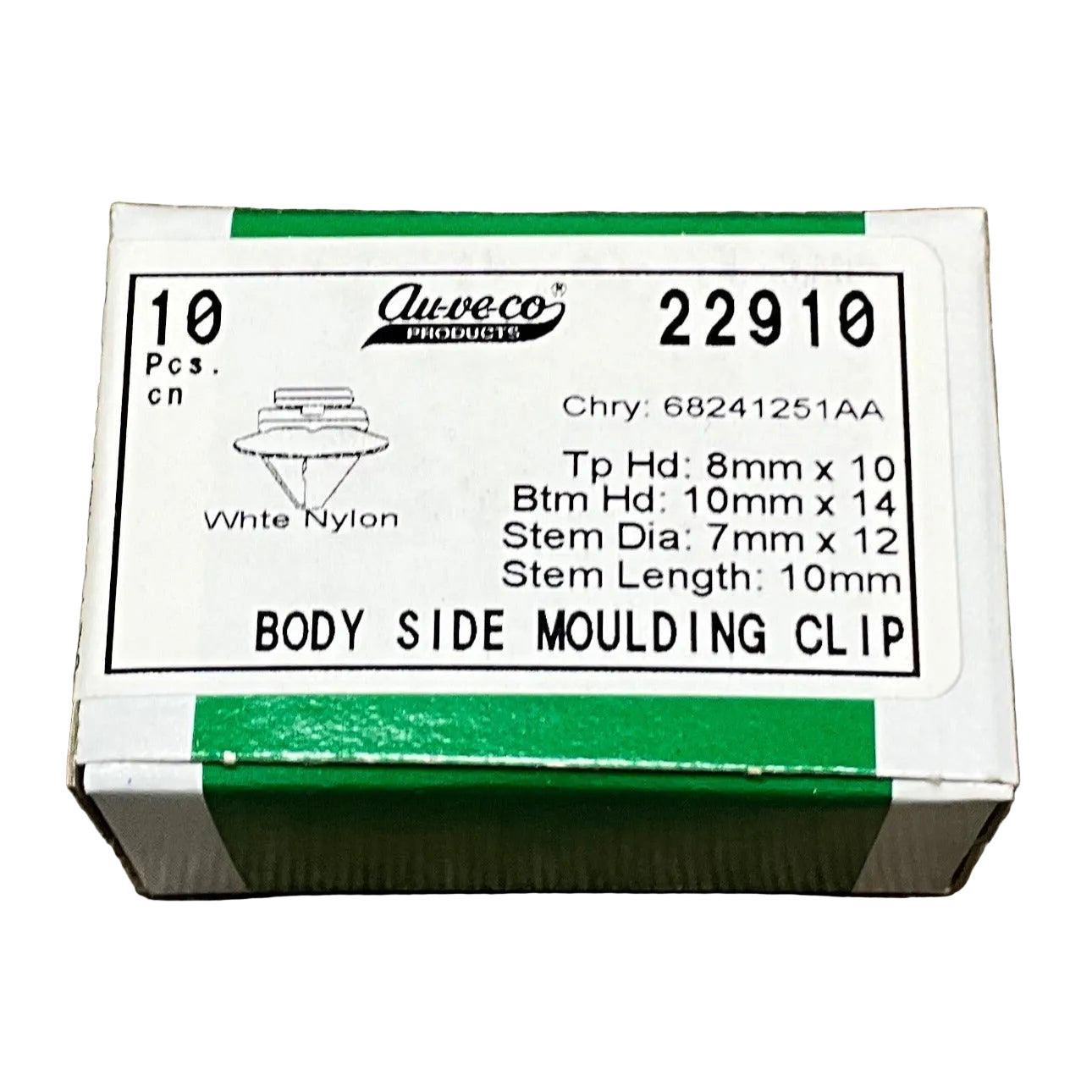 Auveco 22910 Side Moulding Retainer for Chrysler/Jeep 68241251AA (Qty: 10)