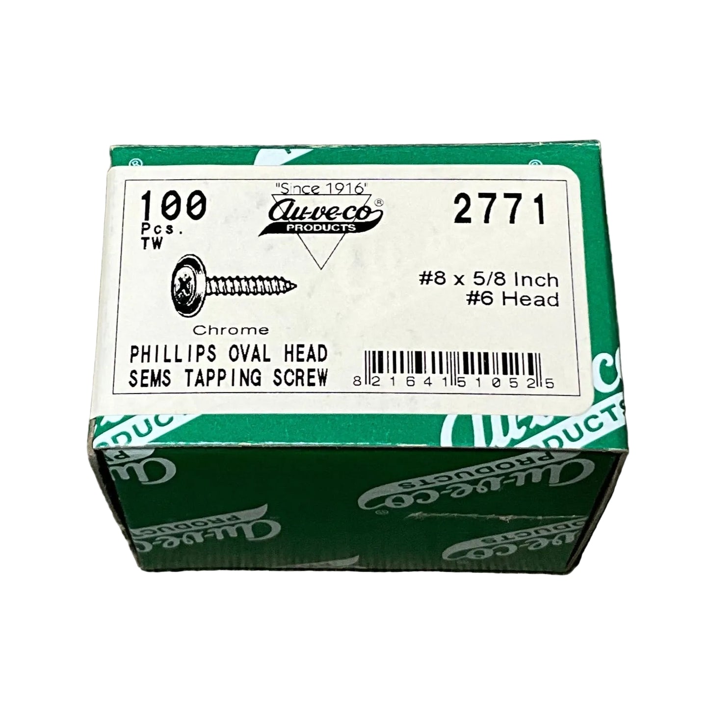 Auveco 2771 #8 X 5/8" Phillips Oval Head SEMS Tapping Screw