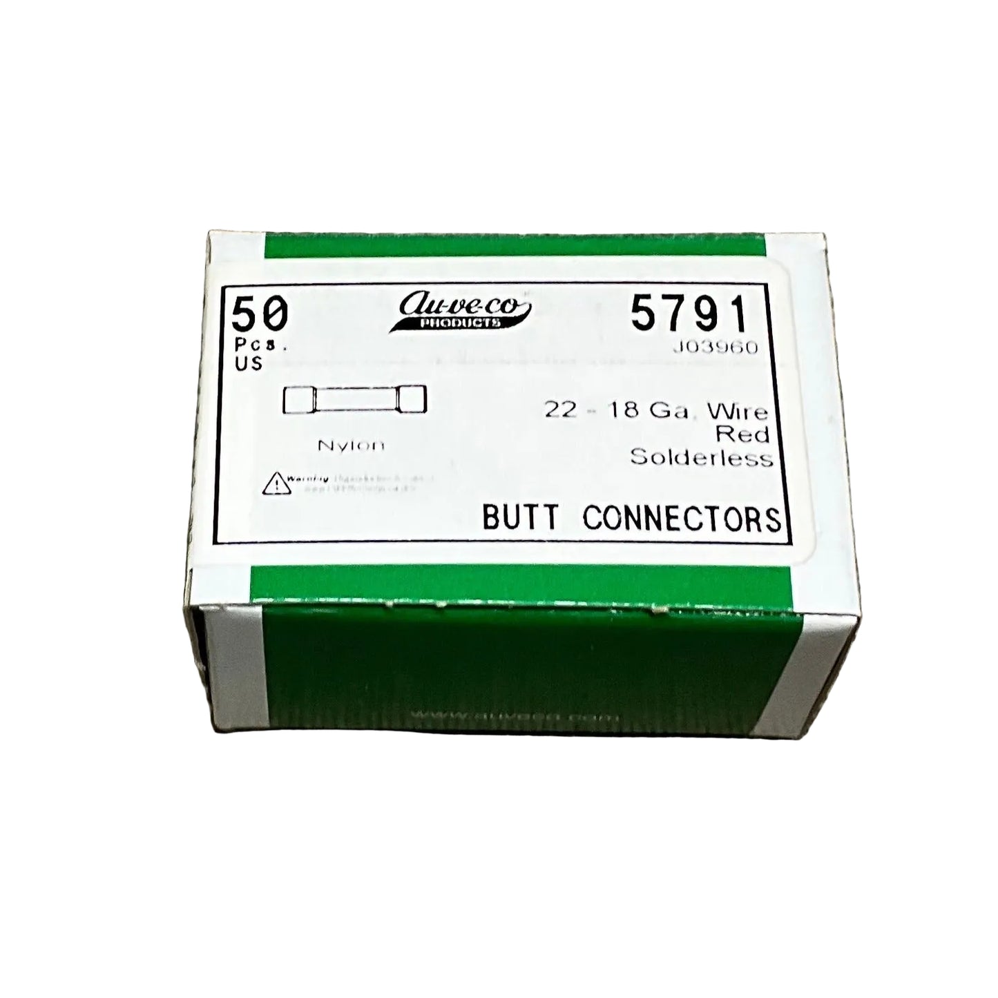 AUVECO 5791 Wire Connector 22-18 Ga. Wire Red Solderless (50 Pack)