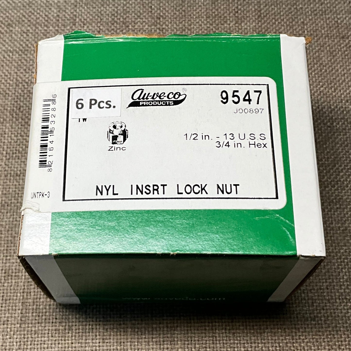 Auveco 5246-6 Pcs Square Body 1/2'' Bumper Bolts & 6 Pcs 9547 Nuts