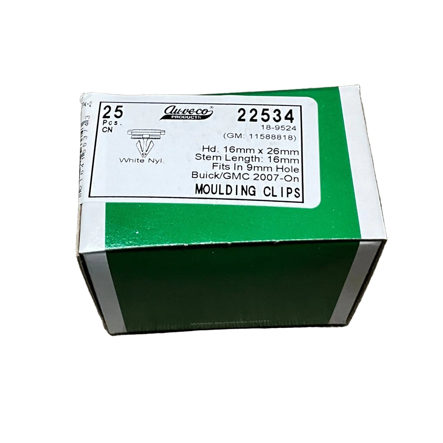 Auveco 22534 Moulding Clip GM 11588818 Package Quantity - 25