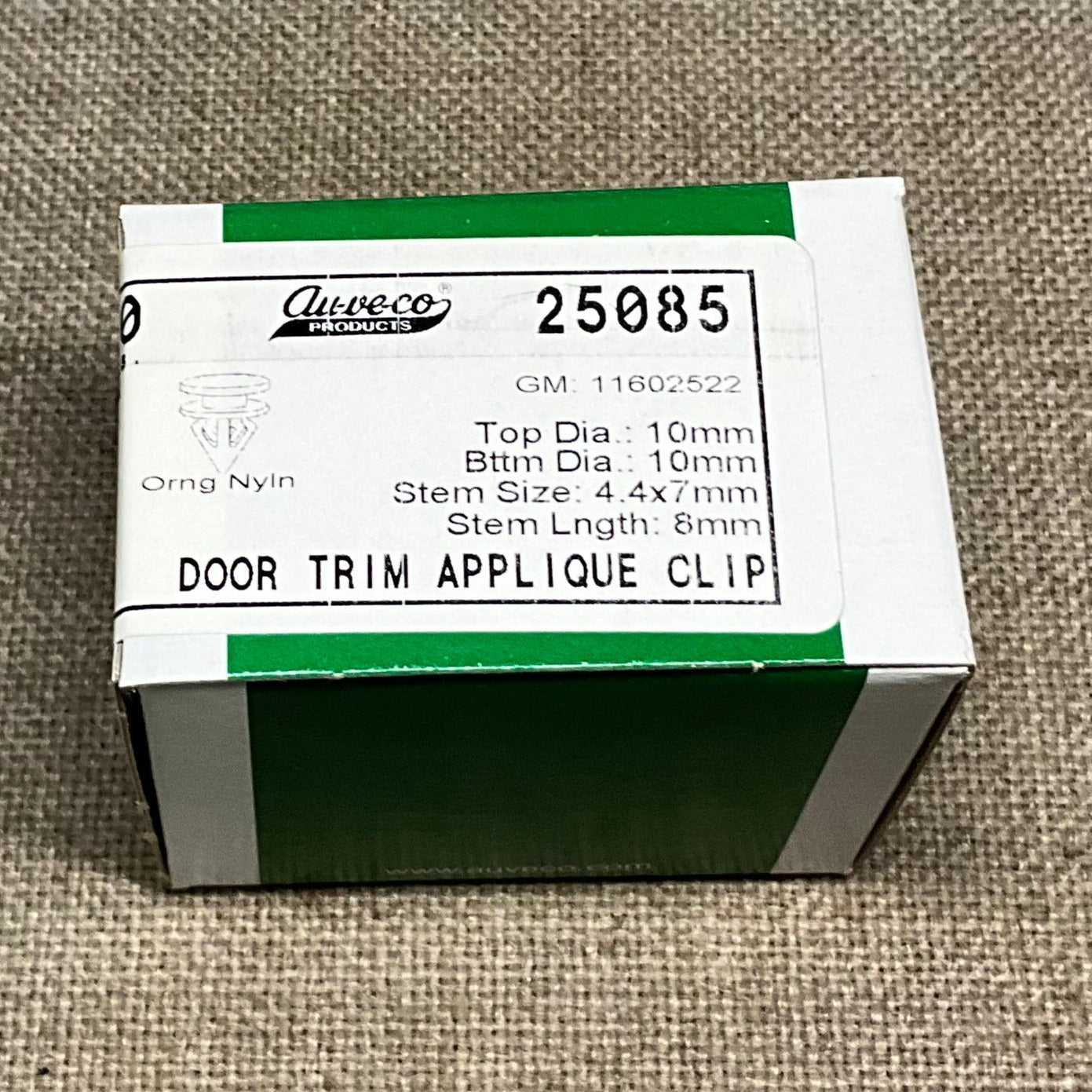 Auveco 25085 Door Trim Applique Clip Orange For GM 11603260 - Box of 50