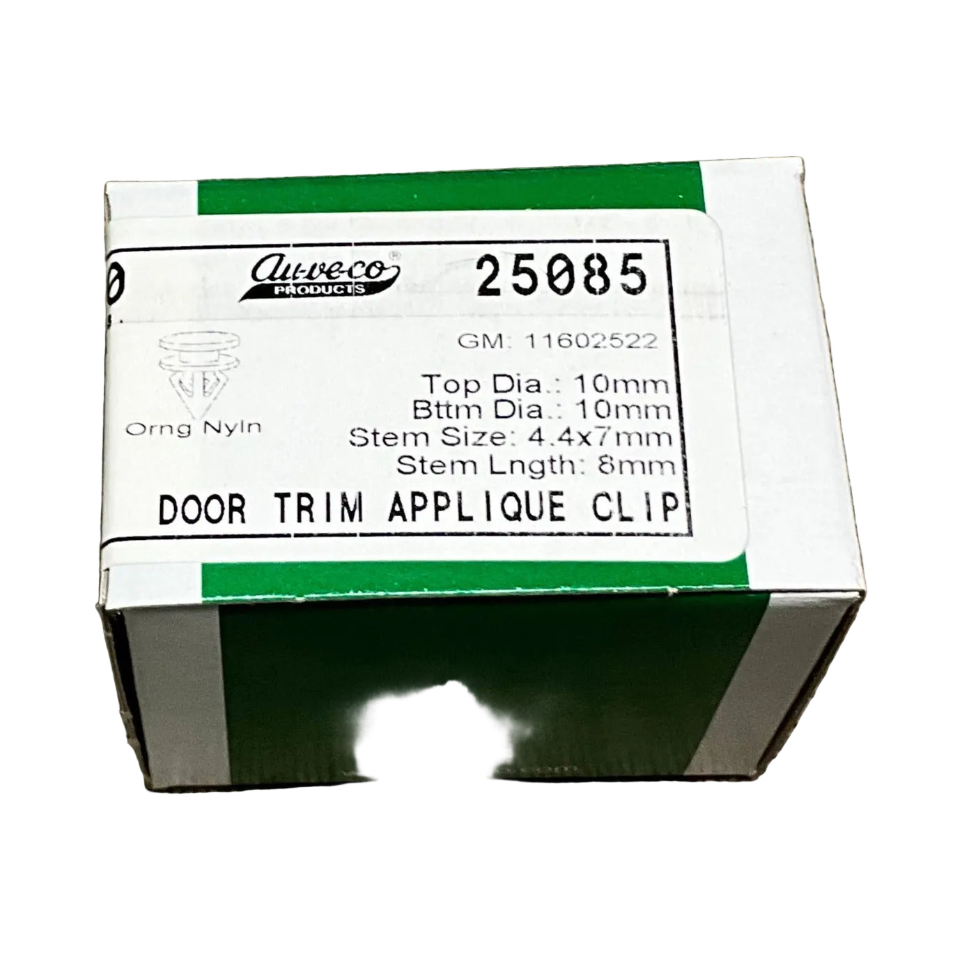 Auveco 25085 Door Trim Applique Clip Orange For GM 11603260 - Box of 50