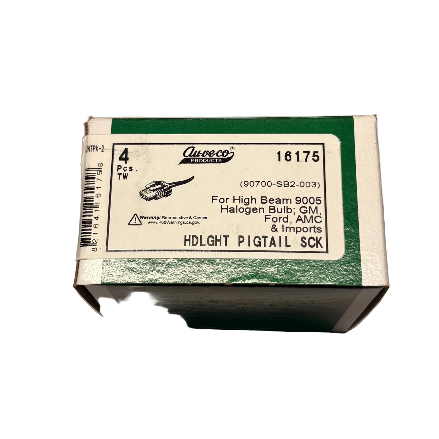 Auveco 16175 HDLGHT PIGTAIL SCK GM Ford AMC & IMPORTS 4 Pcs.