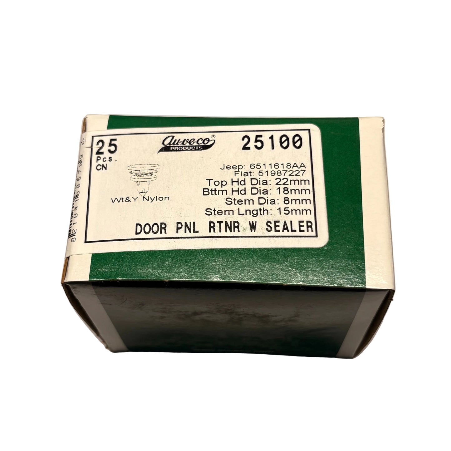 Auveco - 25100 - Jeep/Fiat Door Panel Retainer W/ Sealer (25 Pieces)