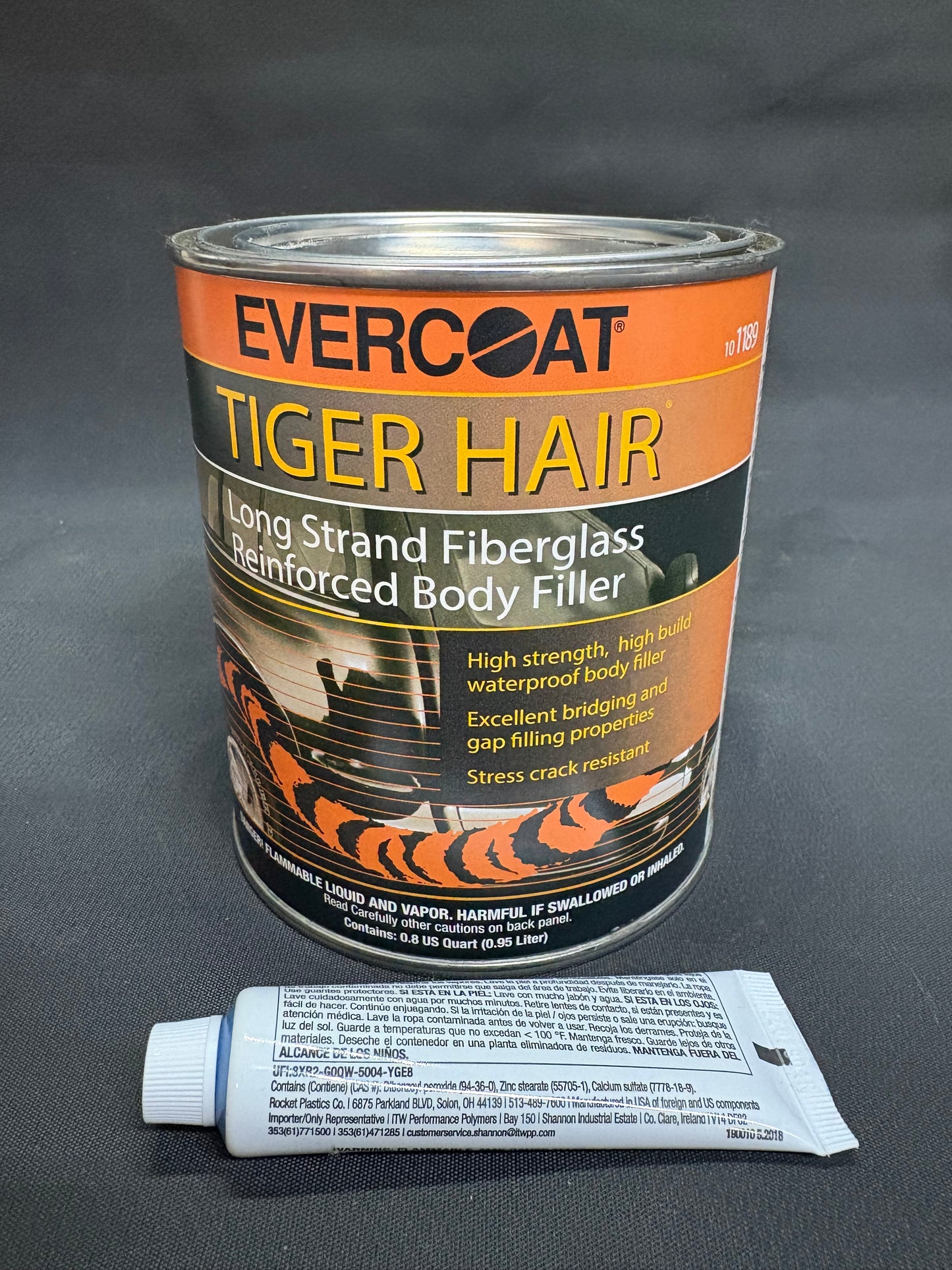 Evercoat Tiger Hair Long Strand Fiberglass Reinforced Filler - Waterproof Filler - 32 Fl Oz WITH HARDENER