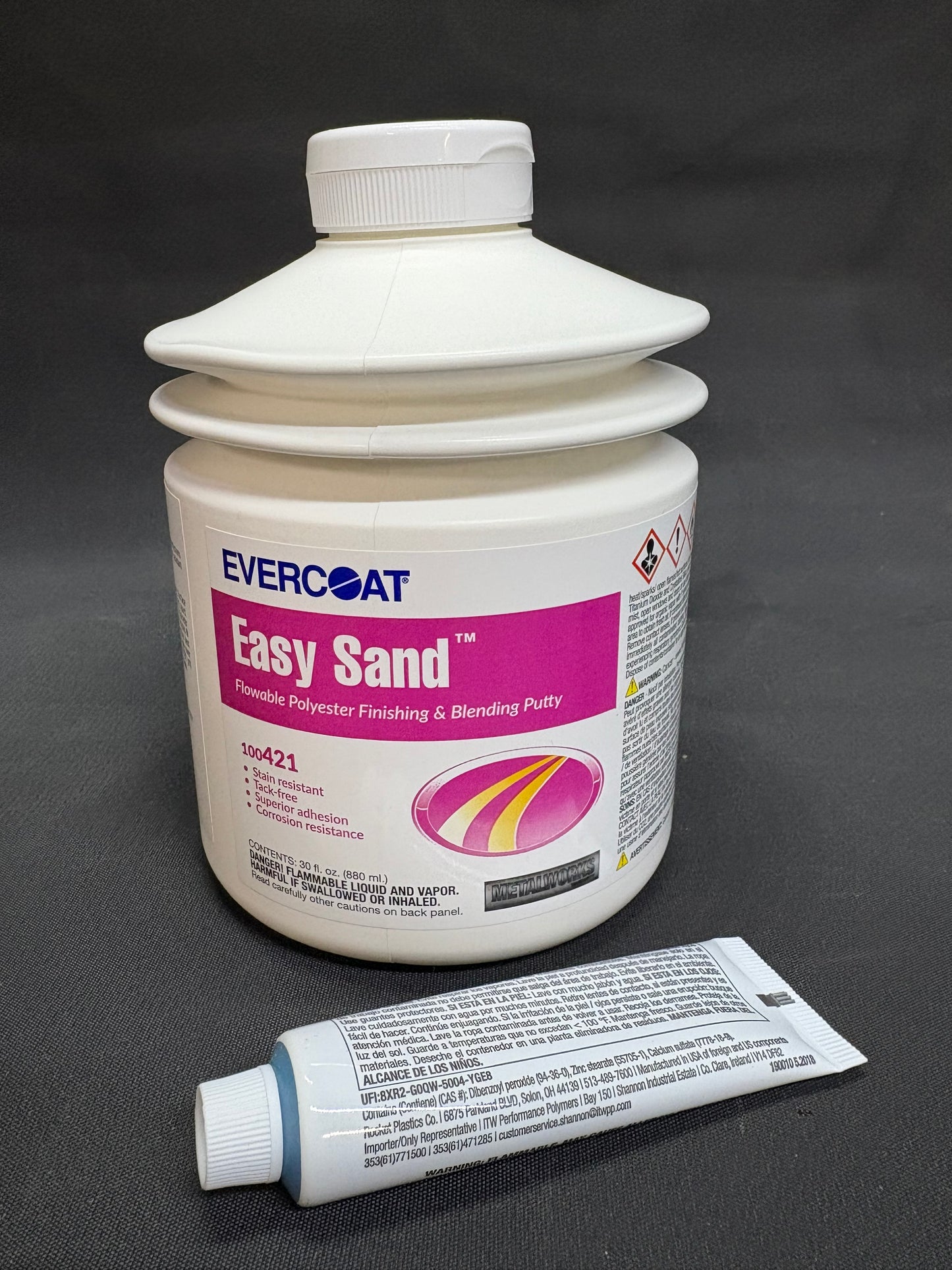 Evercoat Easy Sand Polyester Finishing & Blending Putty for Steel, Fiberglass & More - 30 Fl Oz WITH HARDENER