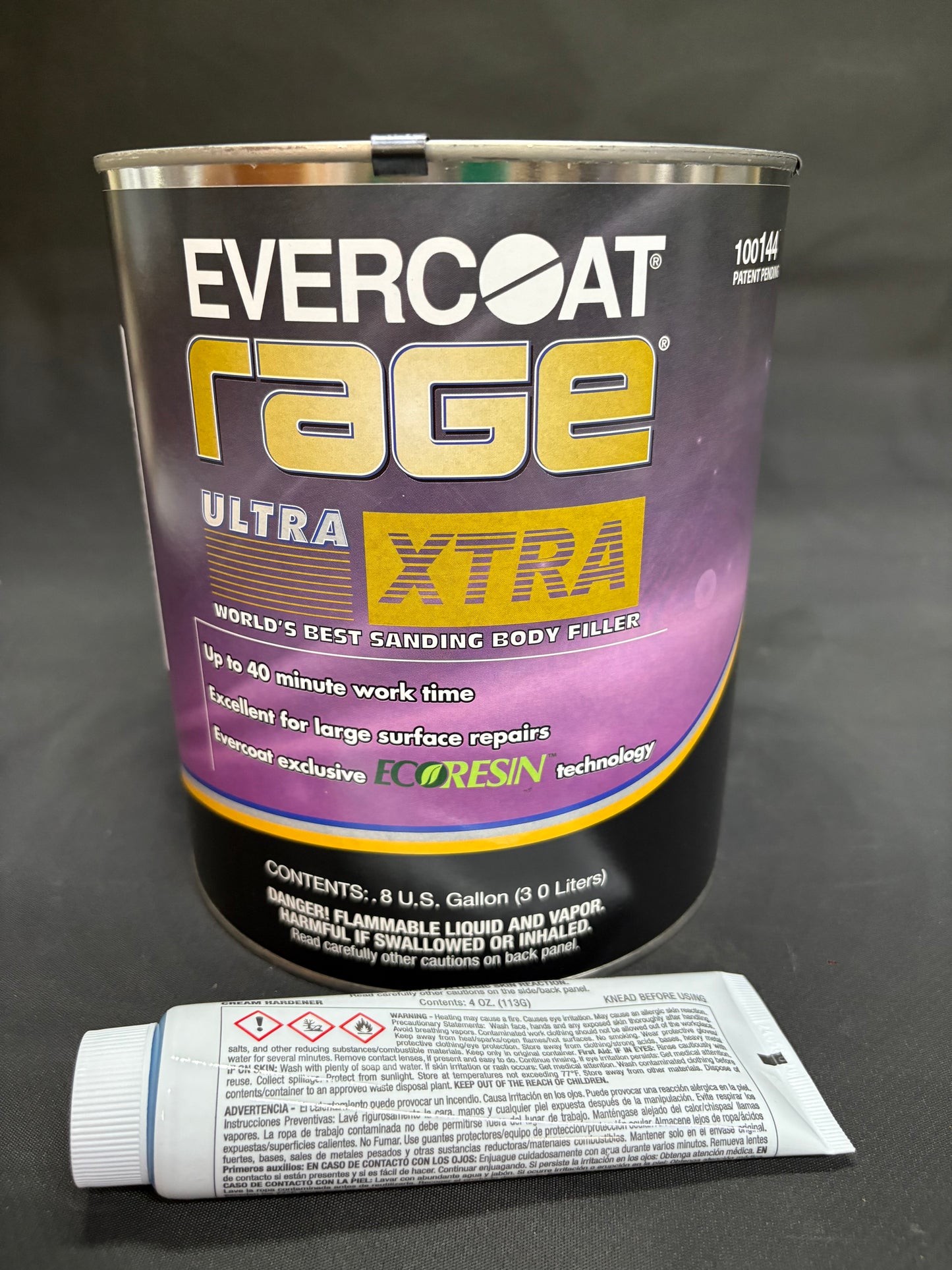 Fibre Glass-Evercoat Rage Ultra Xtra Sanding Body Filler, 0.8 Gallon (FIB-144) HARDENER INCLUDED