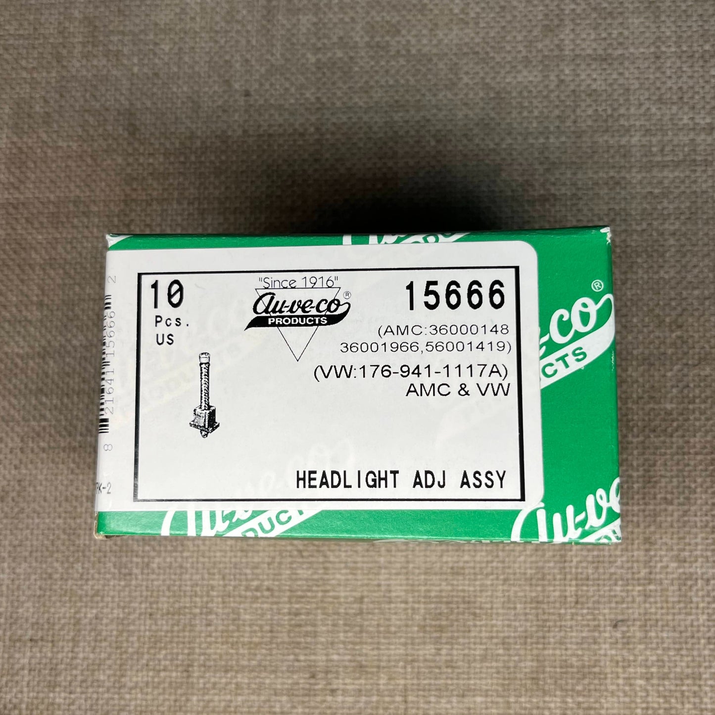 10 Headlight Adjusting Screw and Nut Assembly Auveco 15666 AMC : 36000148 & VW