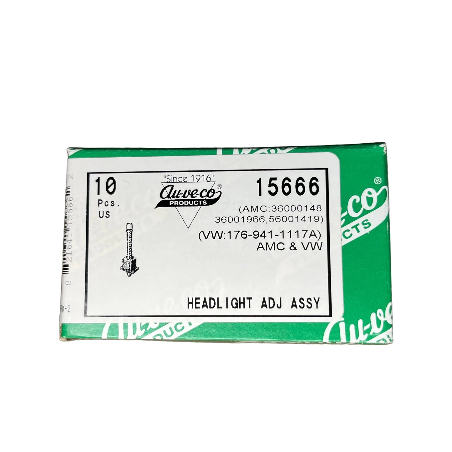 10 Headlight Adjusting Screw and Nut Assembly Auveco 15666 AMC : 36000148 & VW