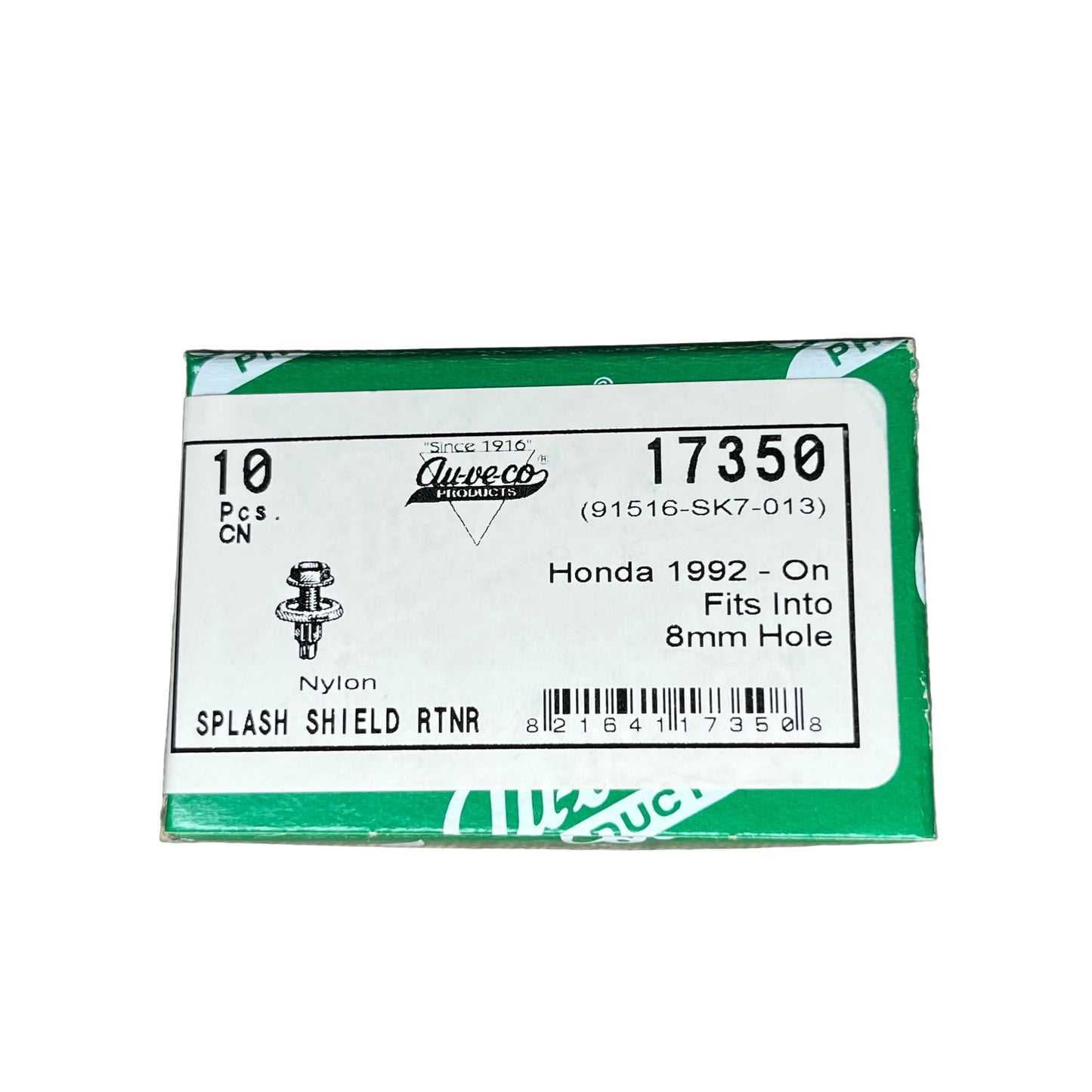 10 Auveco 17350 Splash Shield Retainer 91516-SK7-013 For Honda Civic Accord