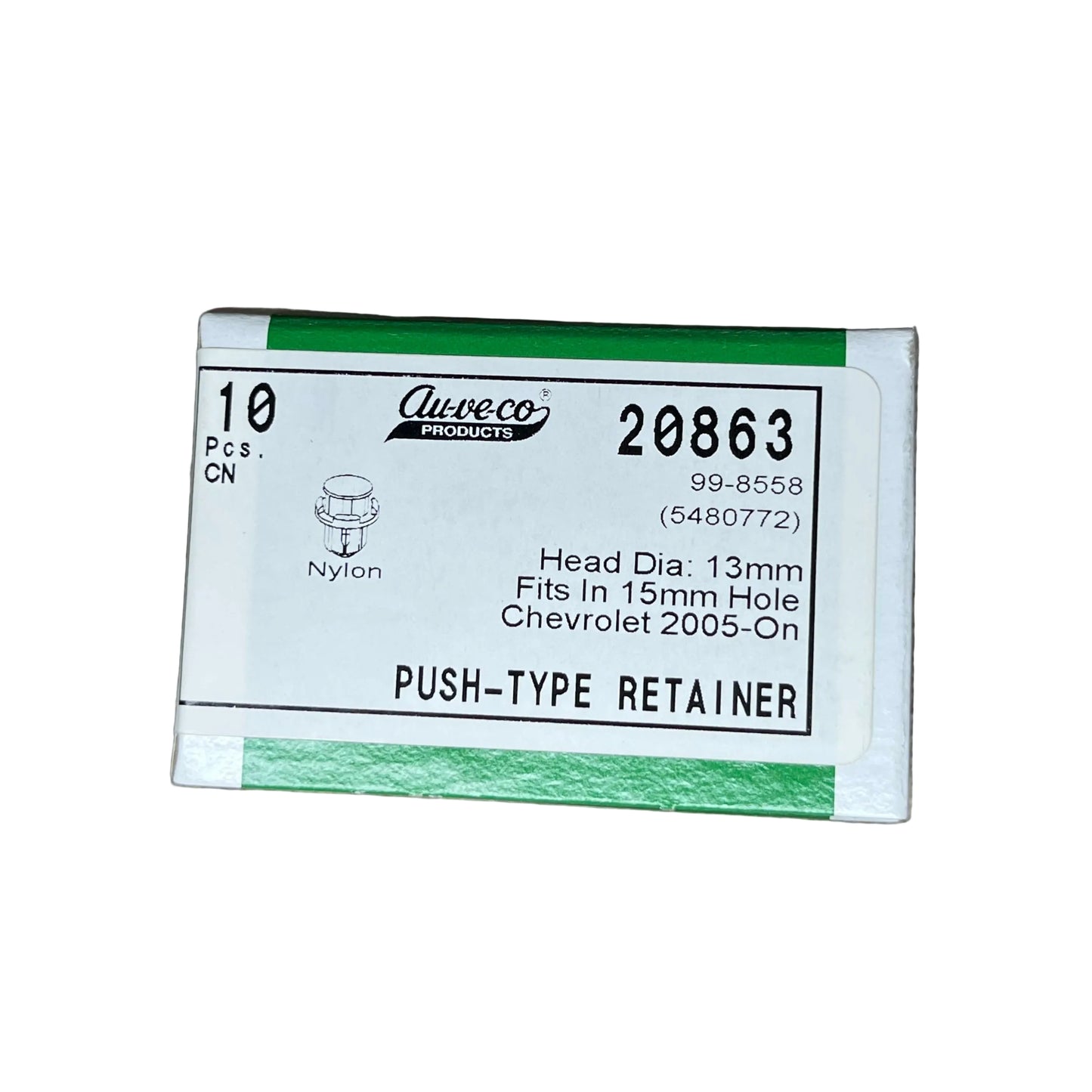 10 Push Type Retainers Auveco 20863 OEM Chevrolet : 5480772 From 2005 - On