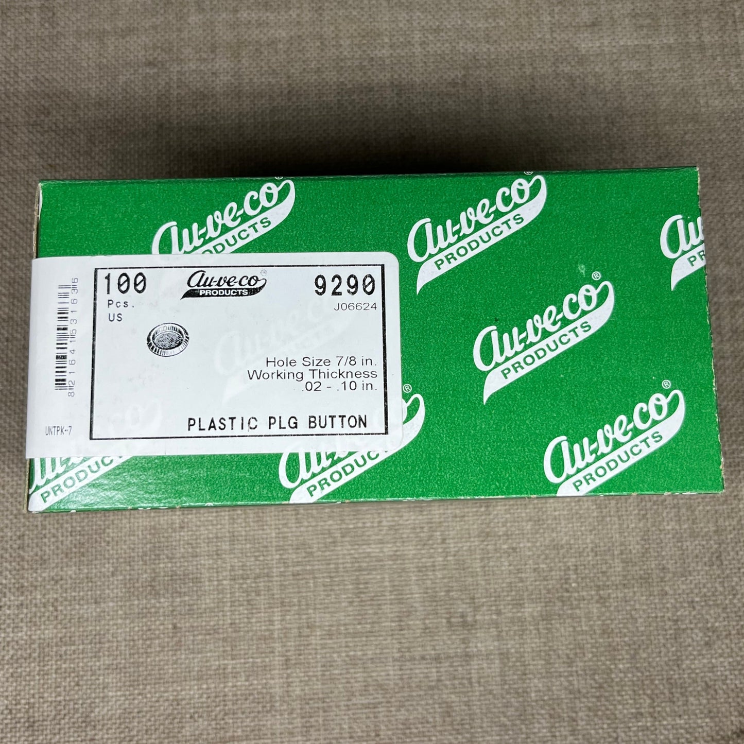 100 7/8 inch Plastic Plug Buttons Auveco 9290 Auto Home Industry Rust Protect