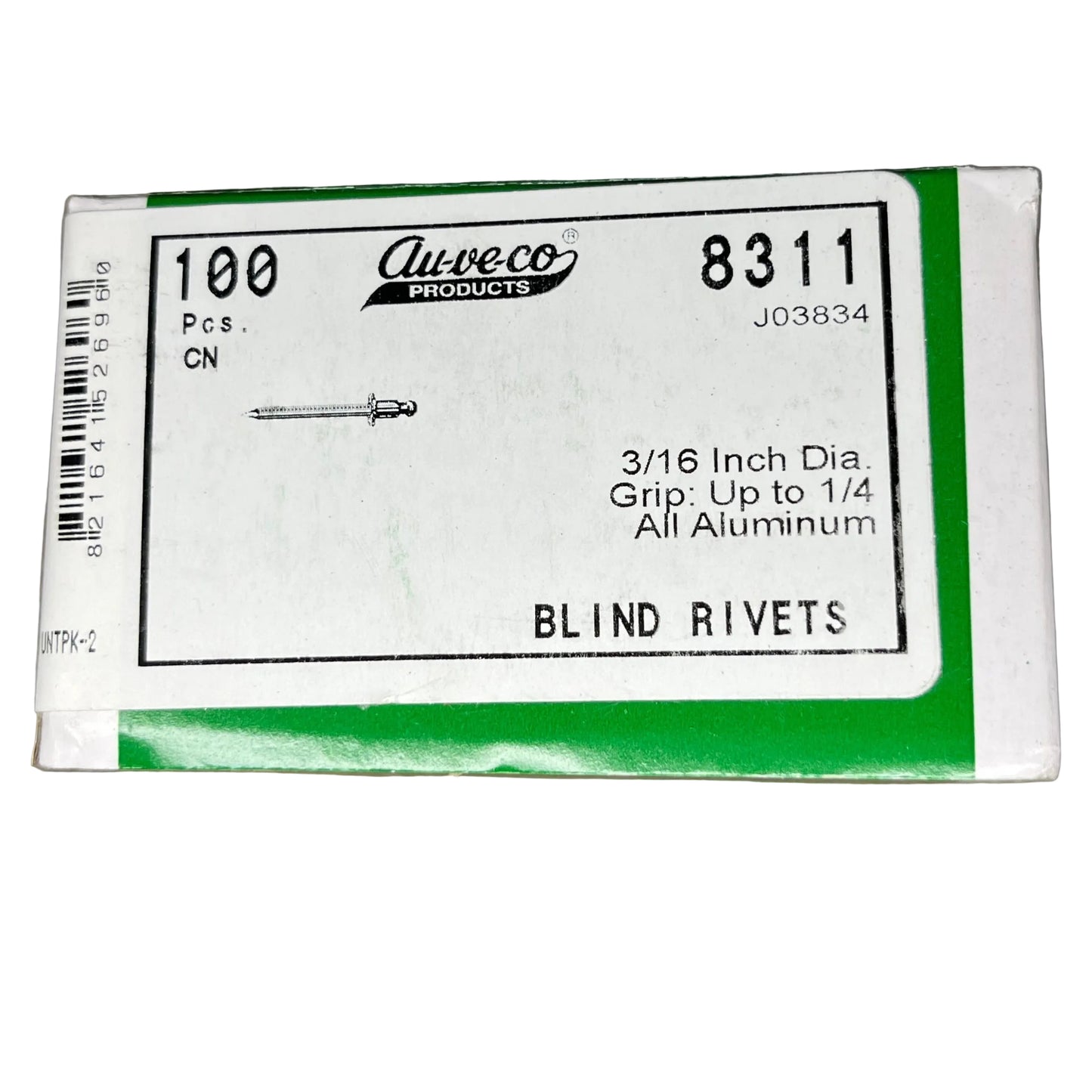 100 Blind Rivets Auveco 8311 Similar to: POP-AD64ABS & Marson-AB6-4A Universal