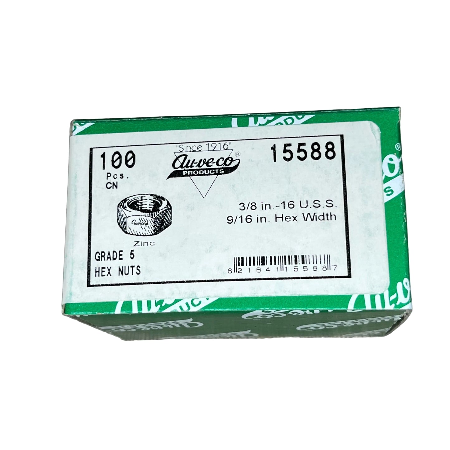 100 Grade 5 Hex Nuts Auveco 15588 Automobile ATV General Purpose Universal