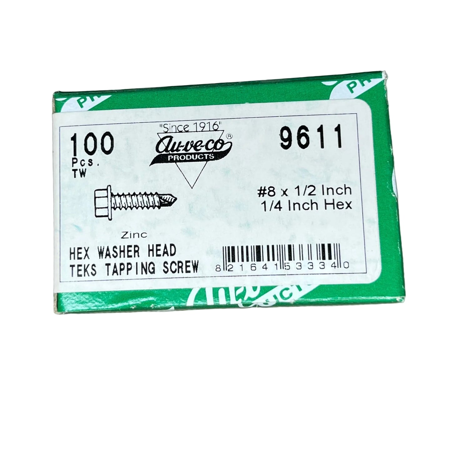 100 Hex Washer Head Tapping Screws Auveco 9611 General Auto Use Universal