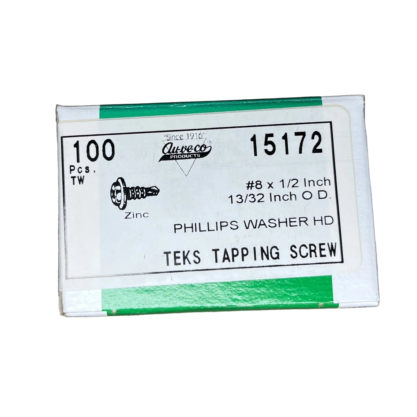 100 Phillips Washer Head Teks Tapping Screws Auveco 15172 Auto ATV General Use