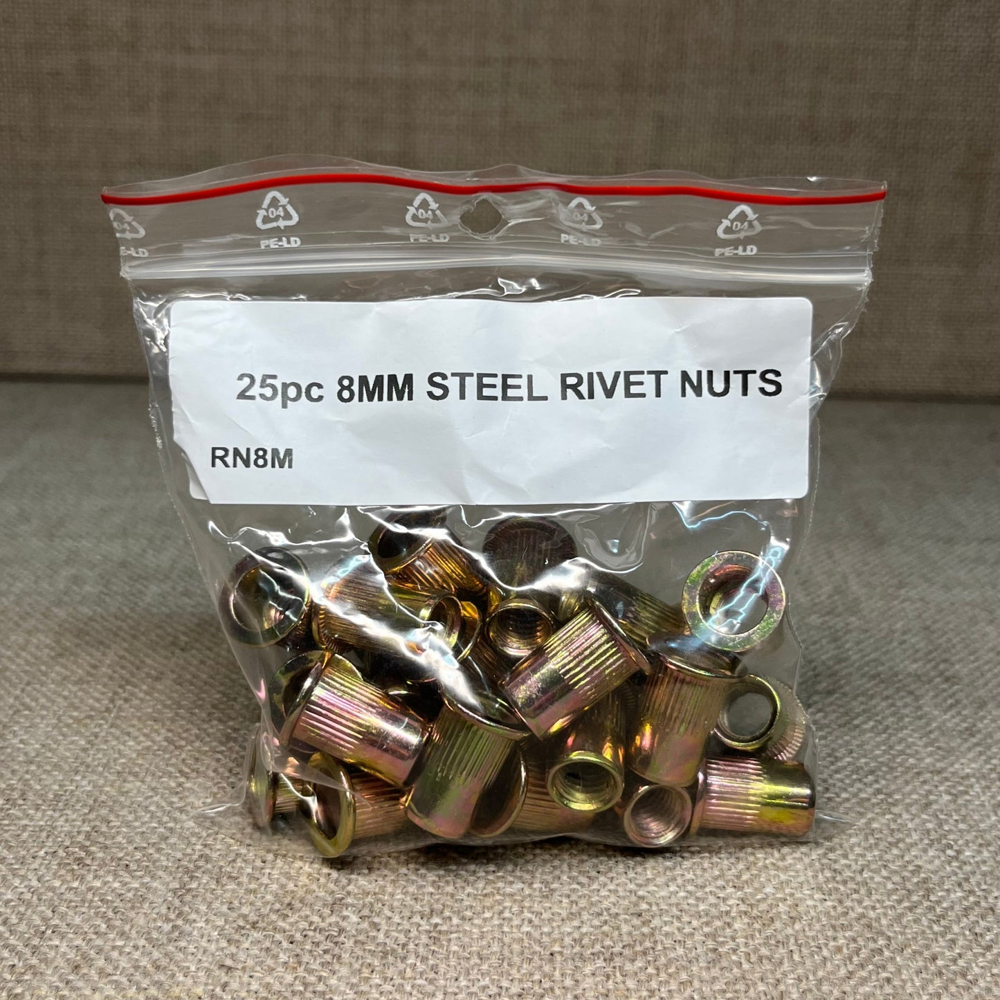 Astro Pneumatic AST-RN8M 8 mm Steel Rivet Nuts (Nut Serts) (Nut Setter) 25pc
