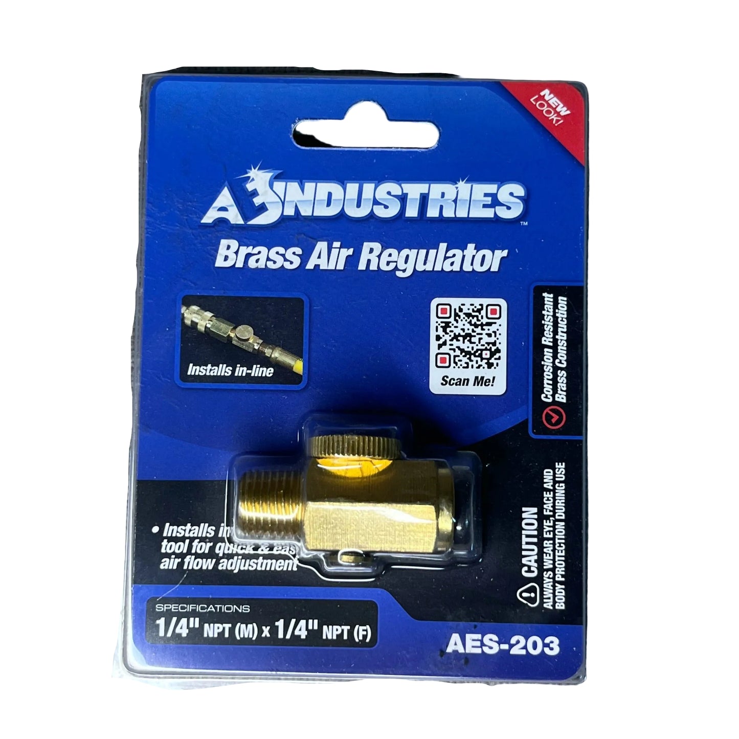 AES Industries Brass Air Regulator 1/4"